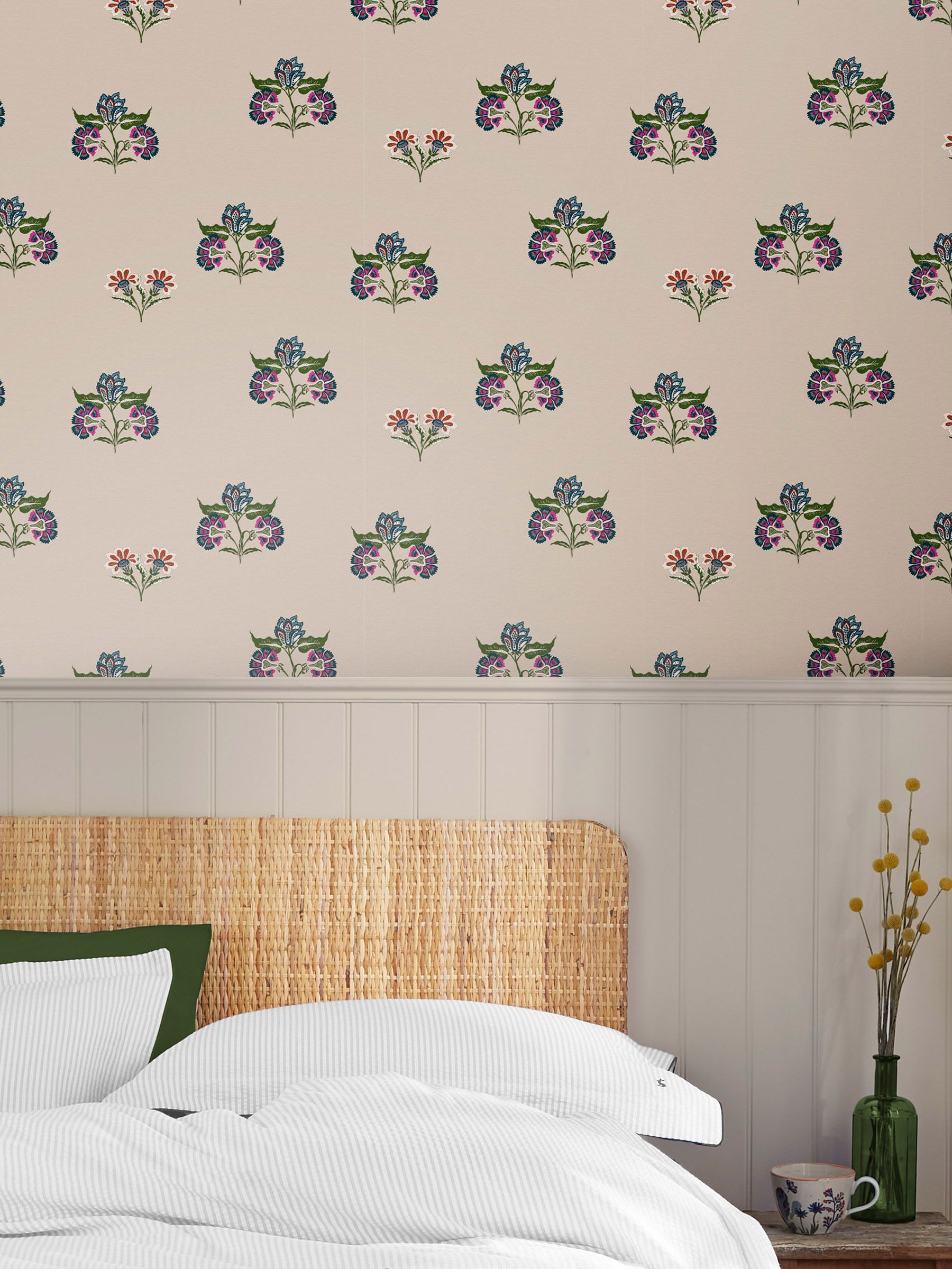 Dawn Grey Indienne Block Print Wallpaper - Image 1 of 3