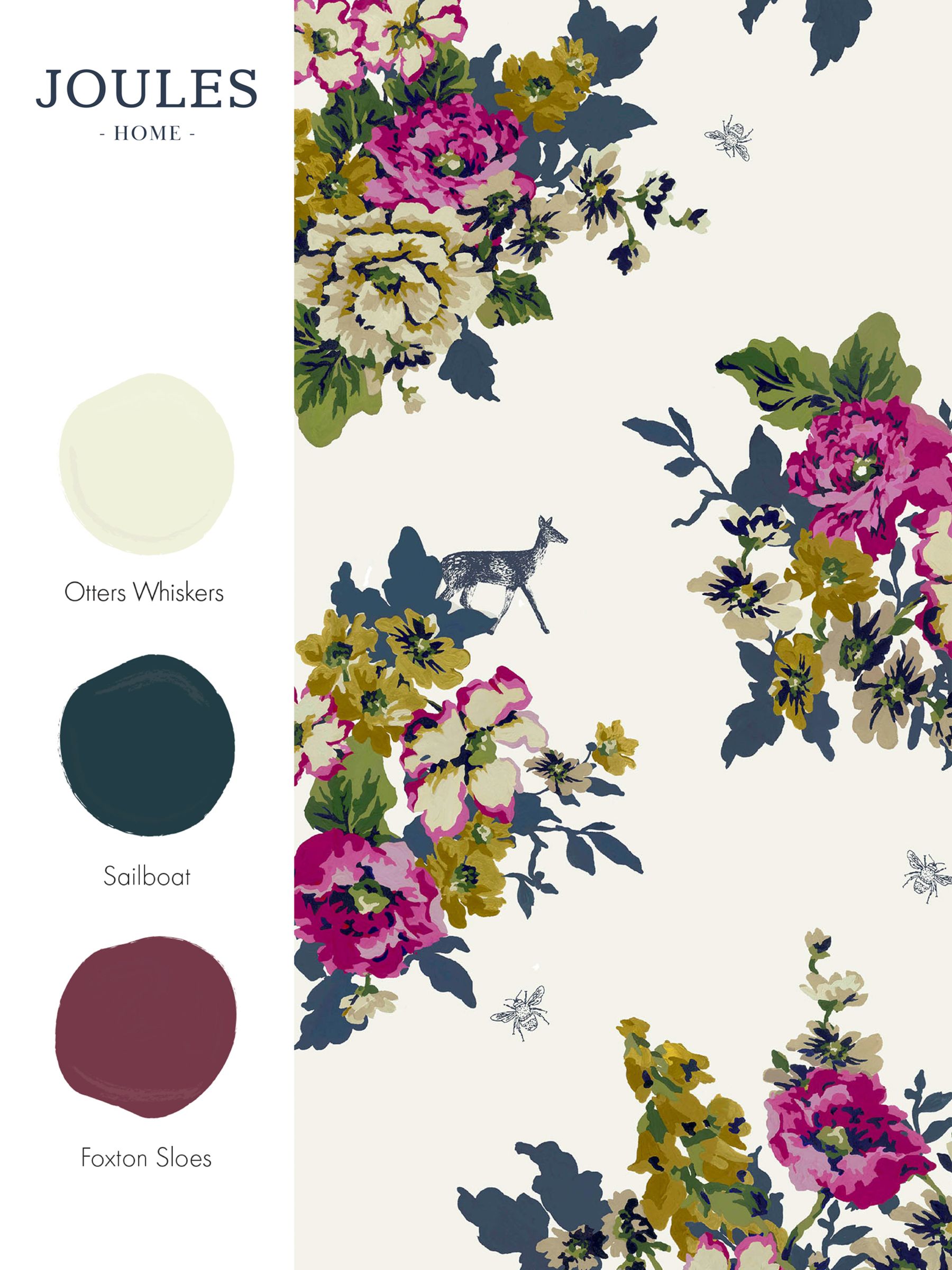 Creme Floral Wallpaper Sample Wallpaper - Image 3 of 3