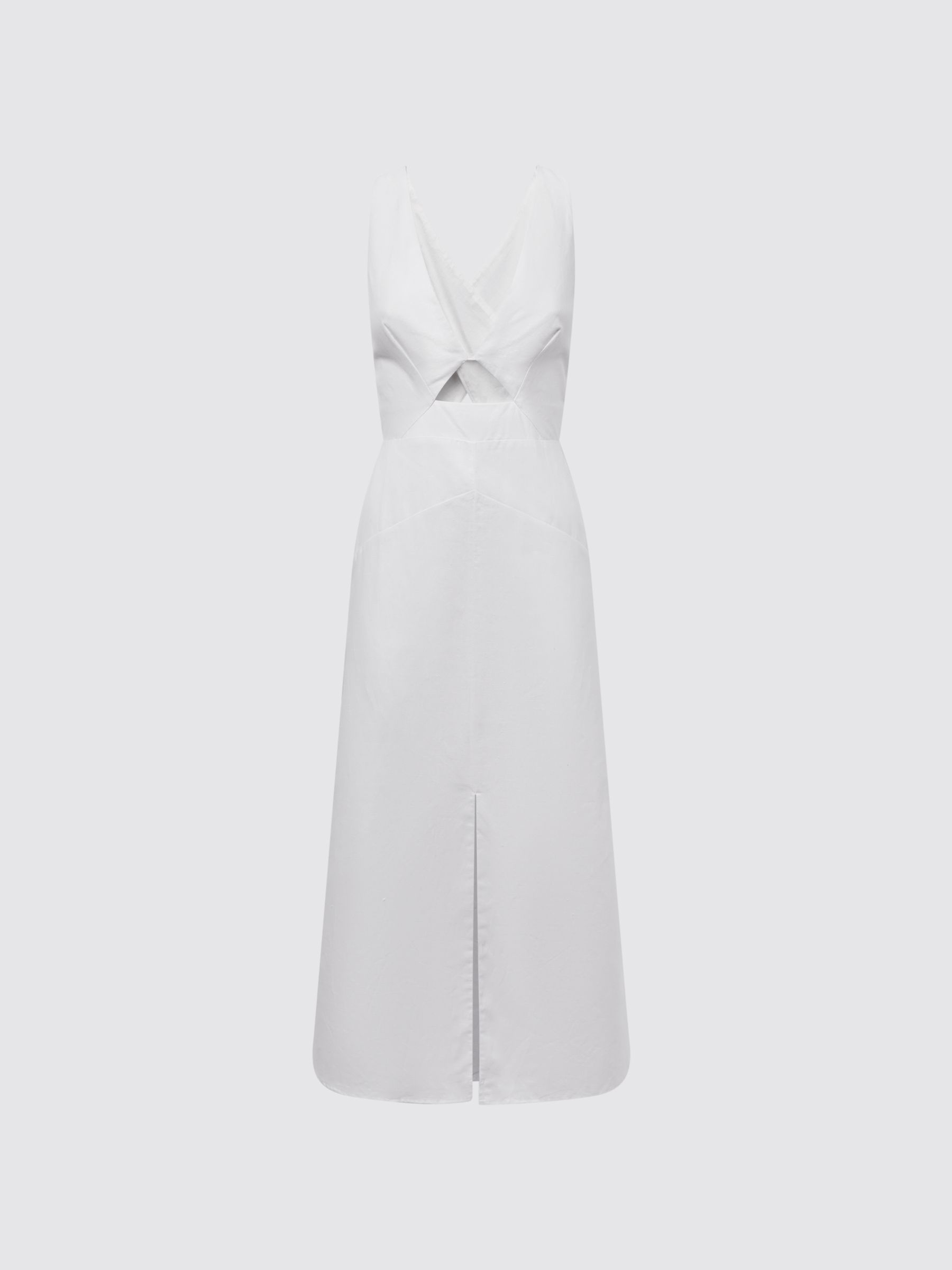 Cotton-Linen Midi Dress in Ivory - Image 2 of 5 Cotton-Linen Midi Dress in Ivory - Image 2 of 5