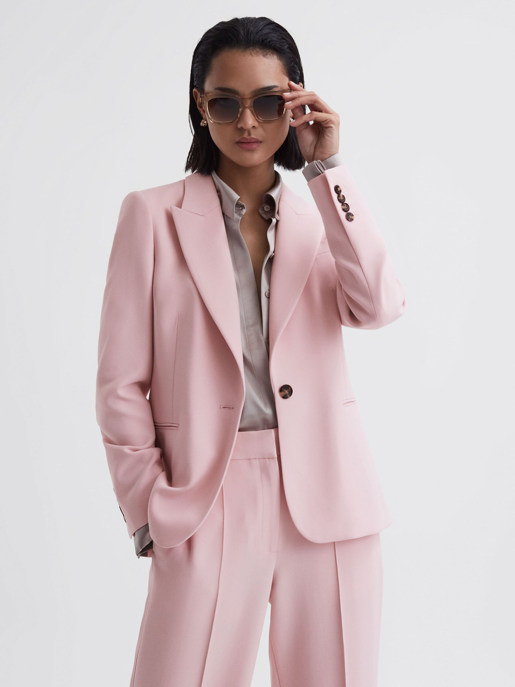 Petite Single Breasted Blazer in Pink - Image 3 of 6