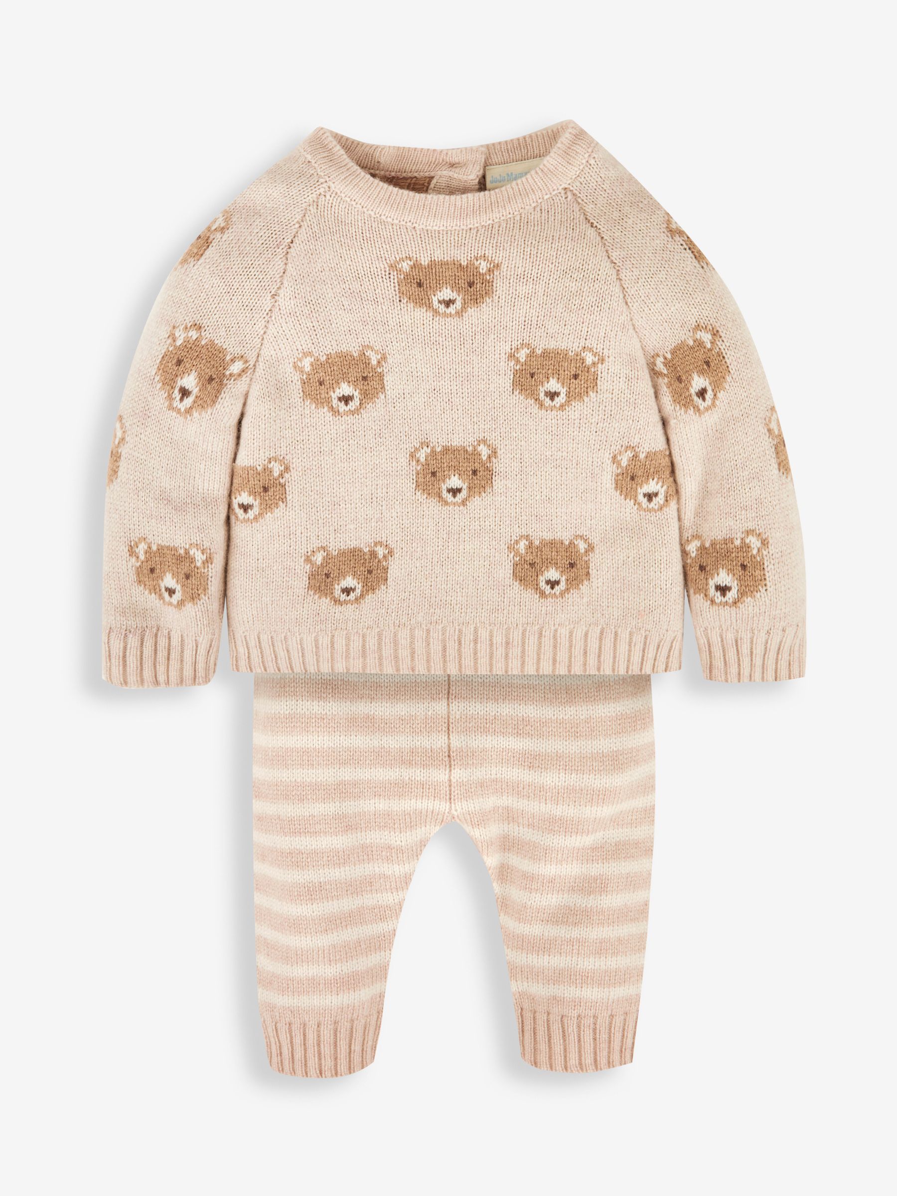 Bear Baby Knit Set in Stone - Image 1 of 5