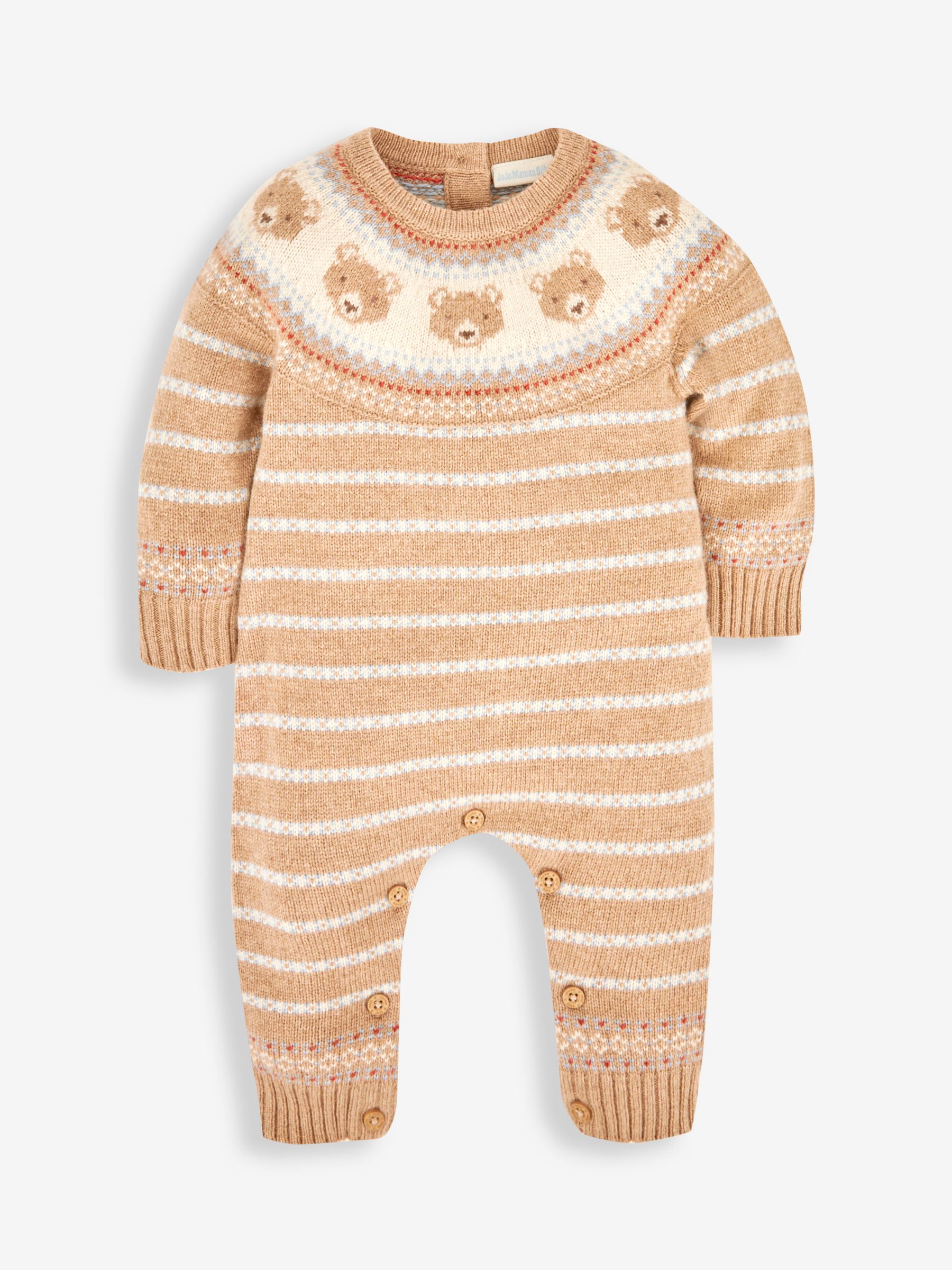 Stone Baby Bear Fair Isle Pattern Knitted All-In-One - Image 1 of 3