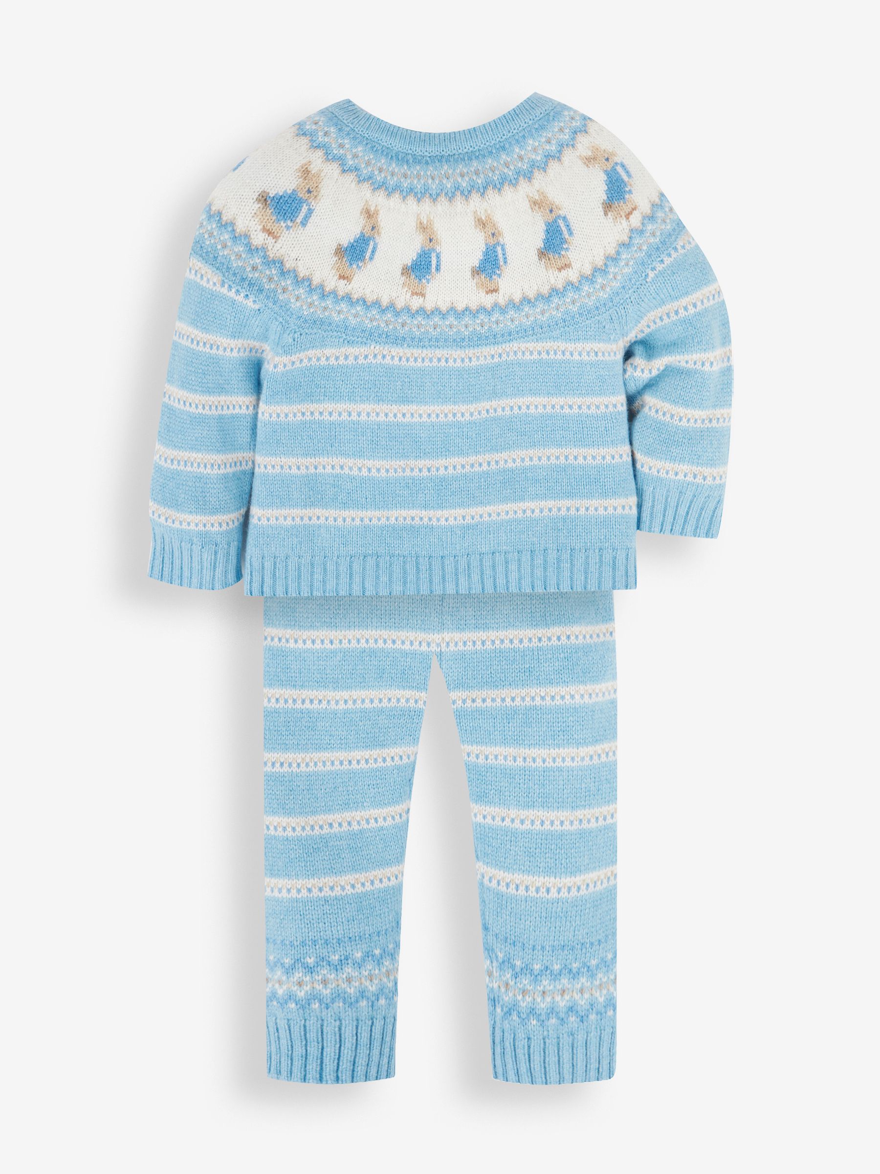 Blue Baby Peter Rabbit Fair Isle Pattern Knit Set - Image 4 of 8