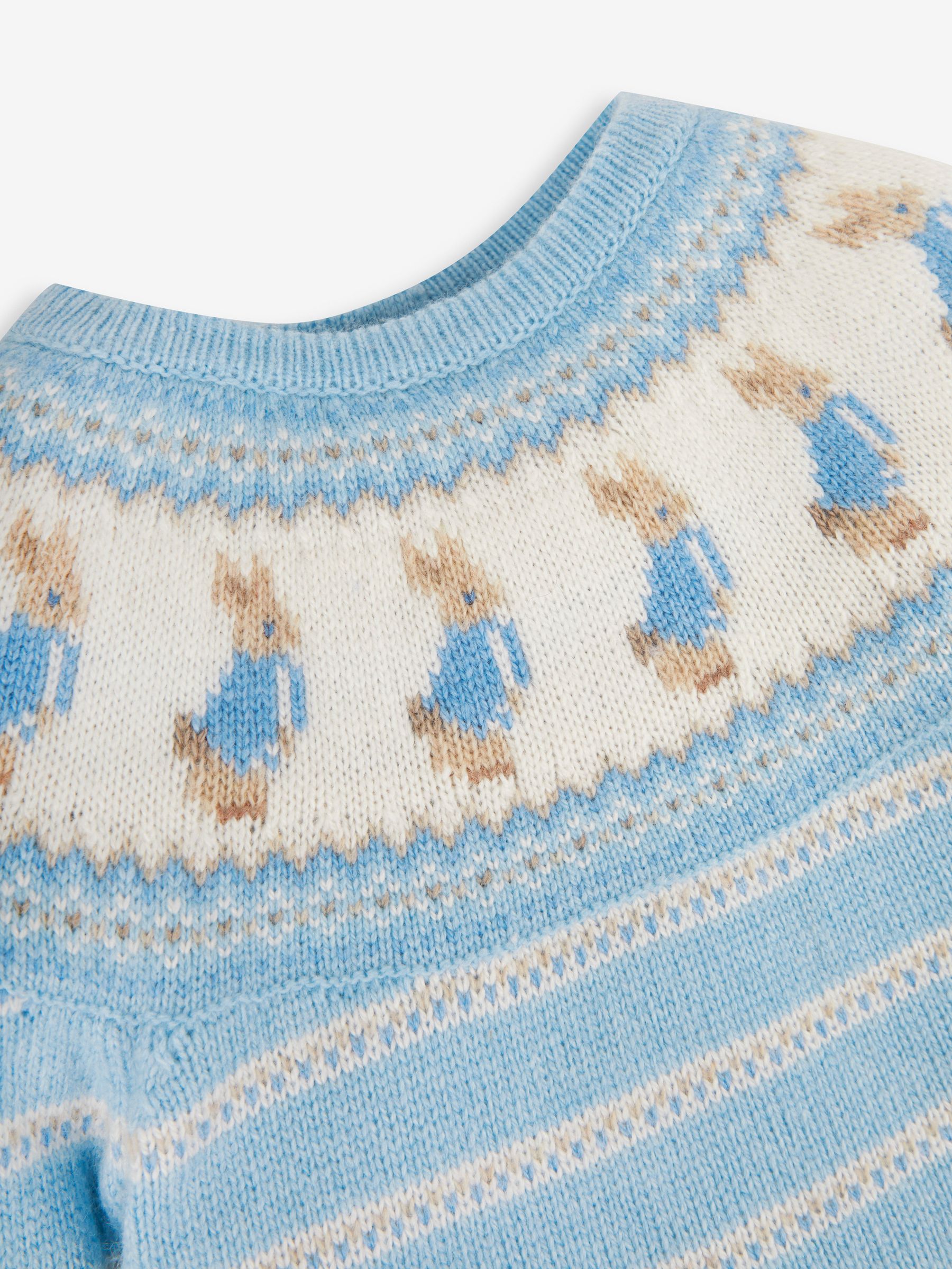 Blue Baby Peter Rabbit Fair Isle Pattern Knit Set - Image 7 of 8