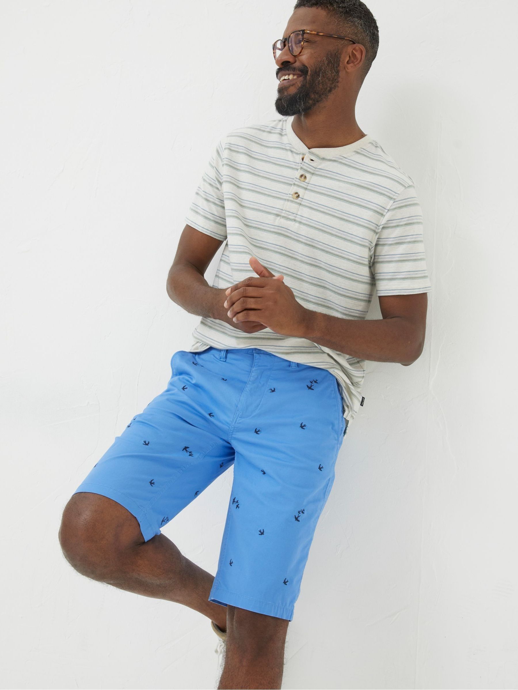 Blue Mawes Bird Embroidery Shorts - Image 1 of 4