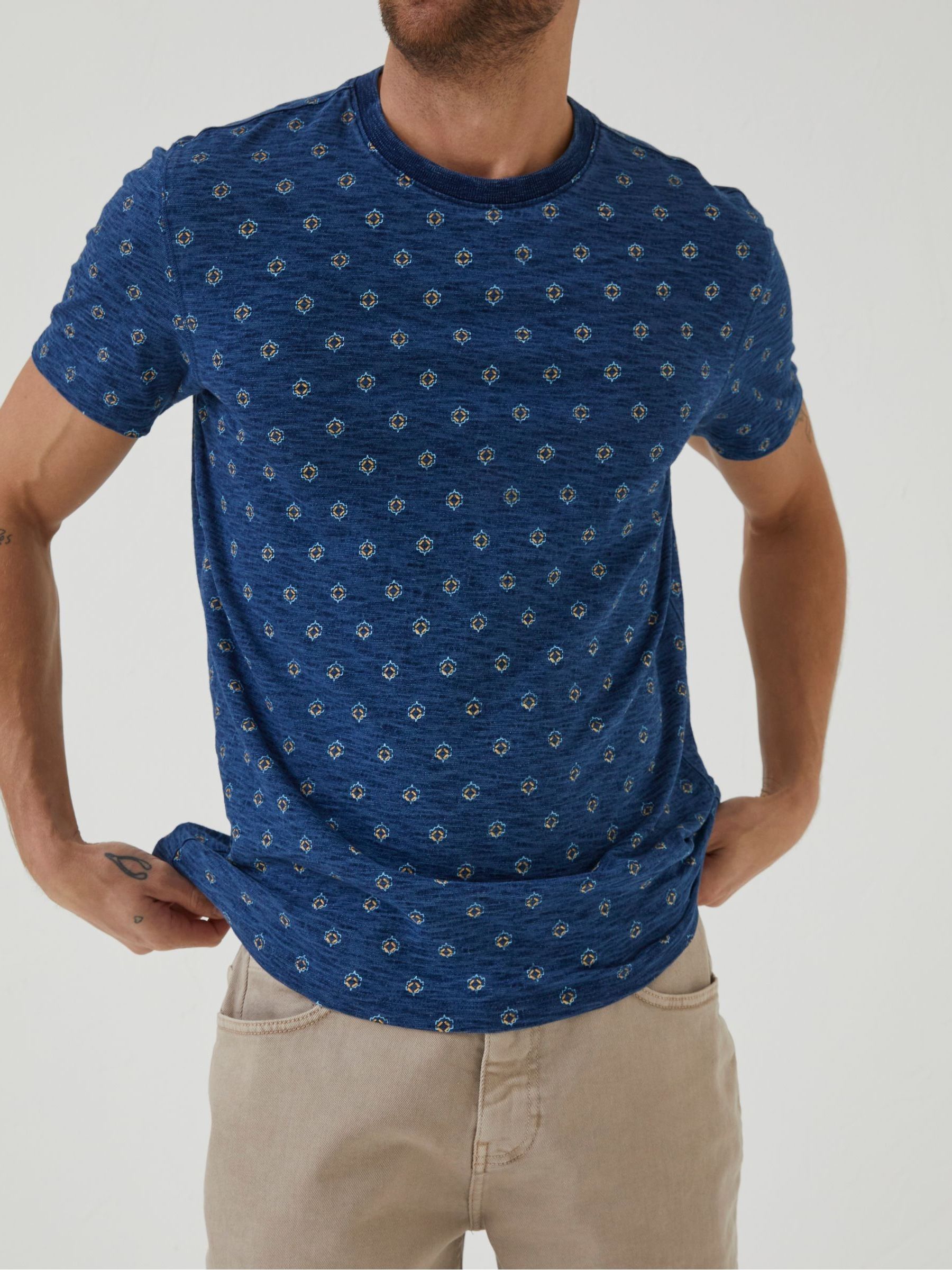 Indigo Blue Geo Print T-Shirt - Image 3 of 6