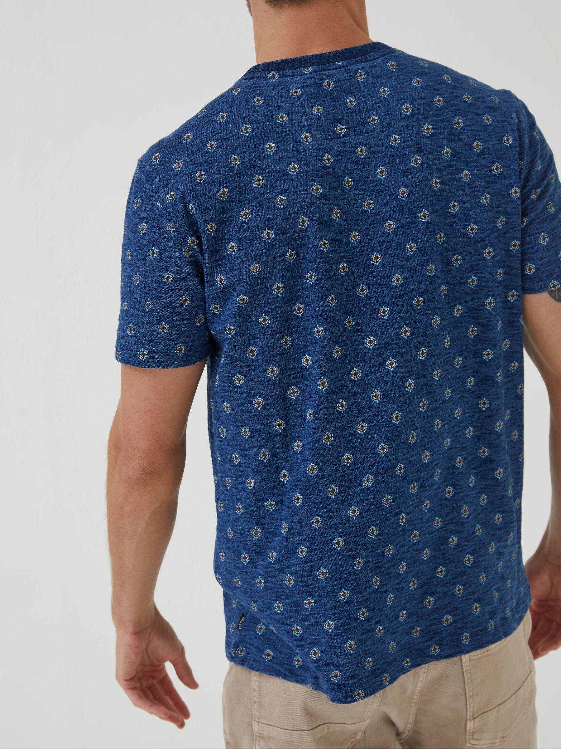 Indigo Blue Geo Print T-Shirt - Image 4 of 6