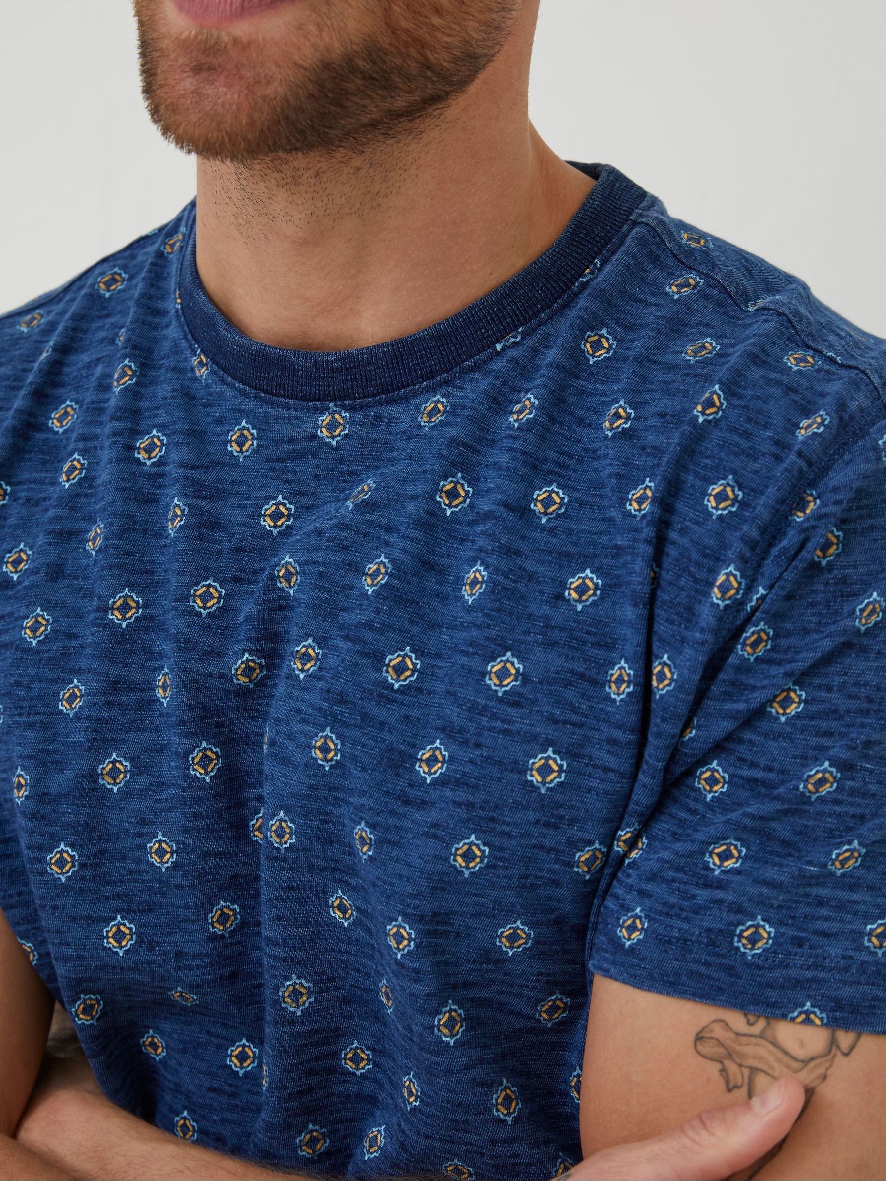 Indigo Blue Geo Print T-Shirt - Image 5 of 6