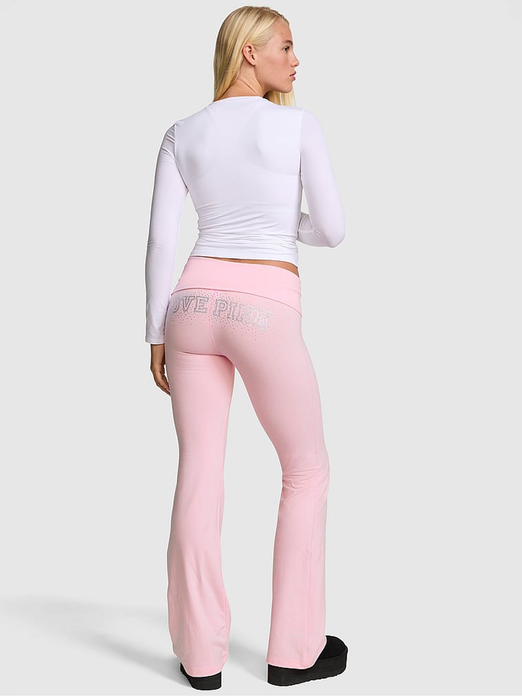 Coconut Pink Foldover Leggings - Image 3 of 4