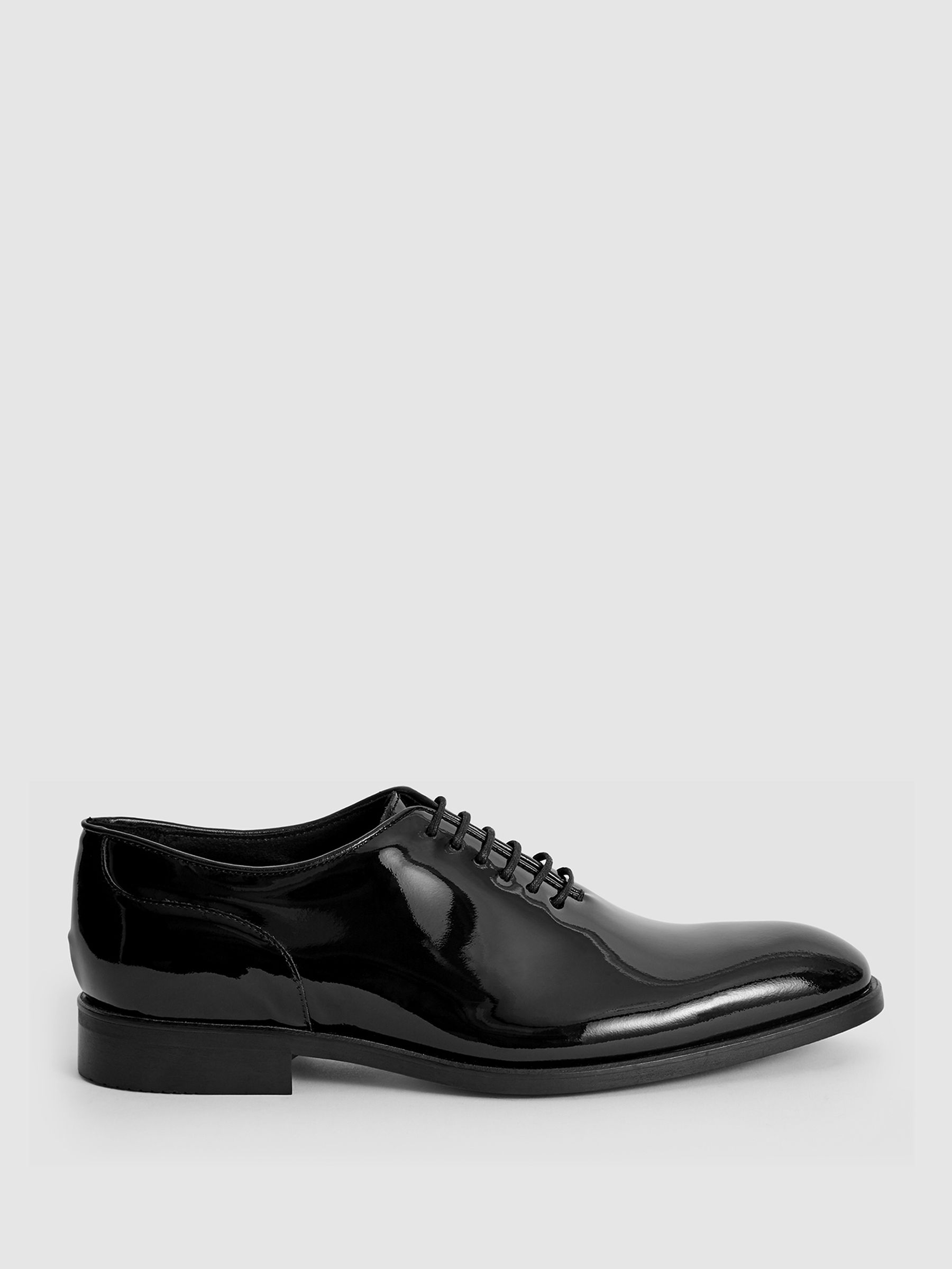 Patent Leather Whole Cut Shoes in Black - Image 1 of 6