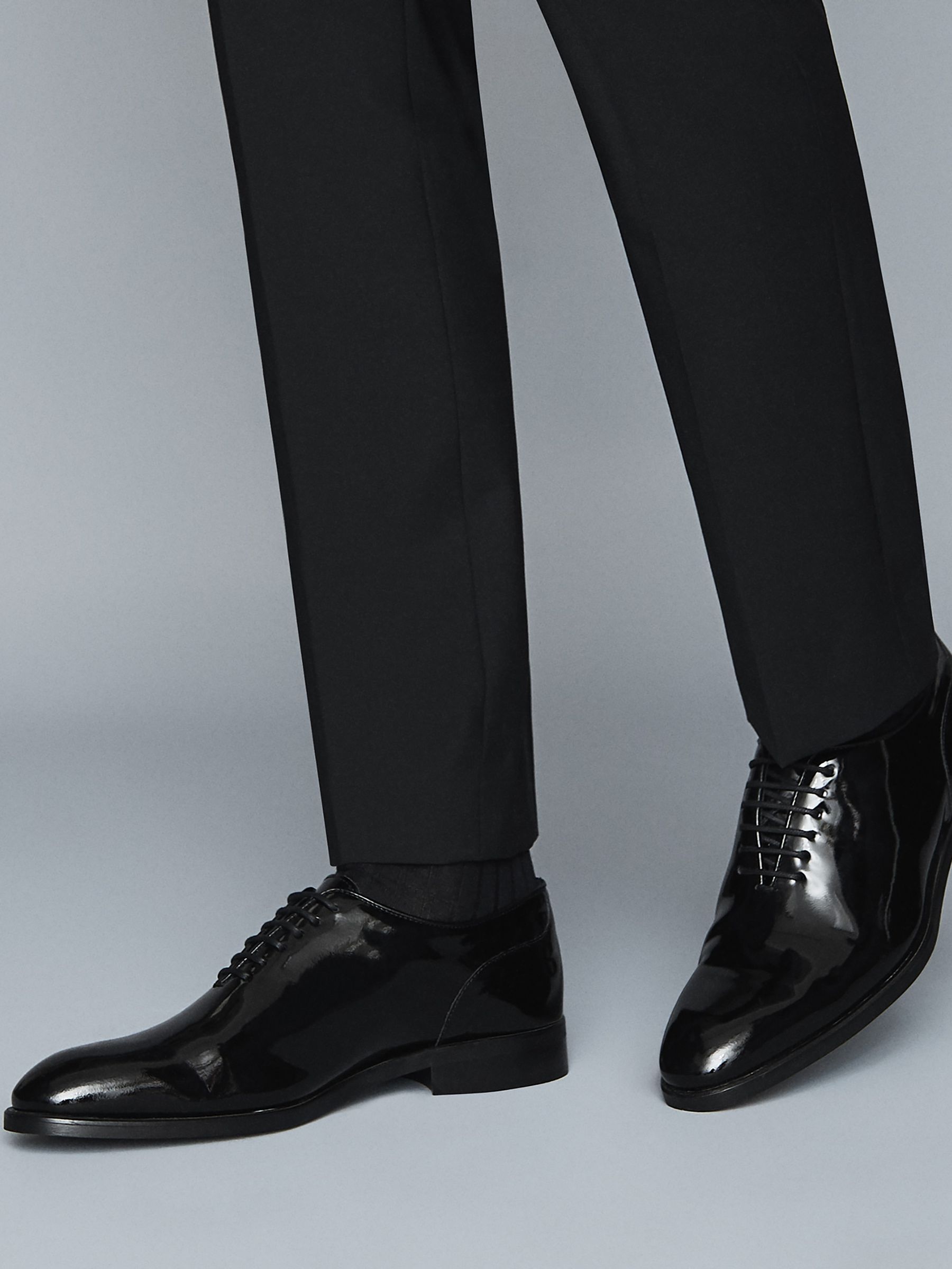 Patent Leather Whole Cut Shoes in Black - Image 2 of 6