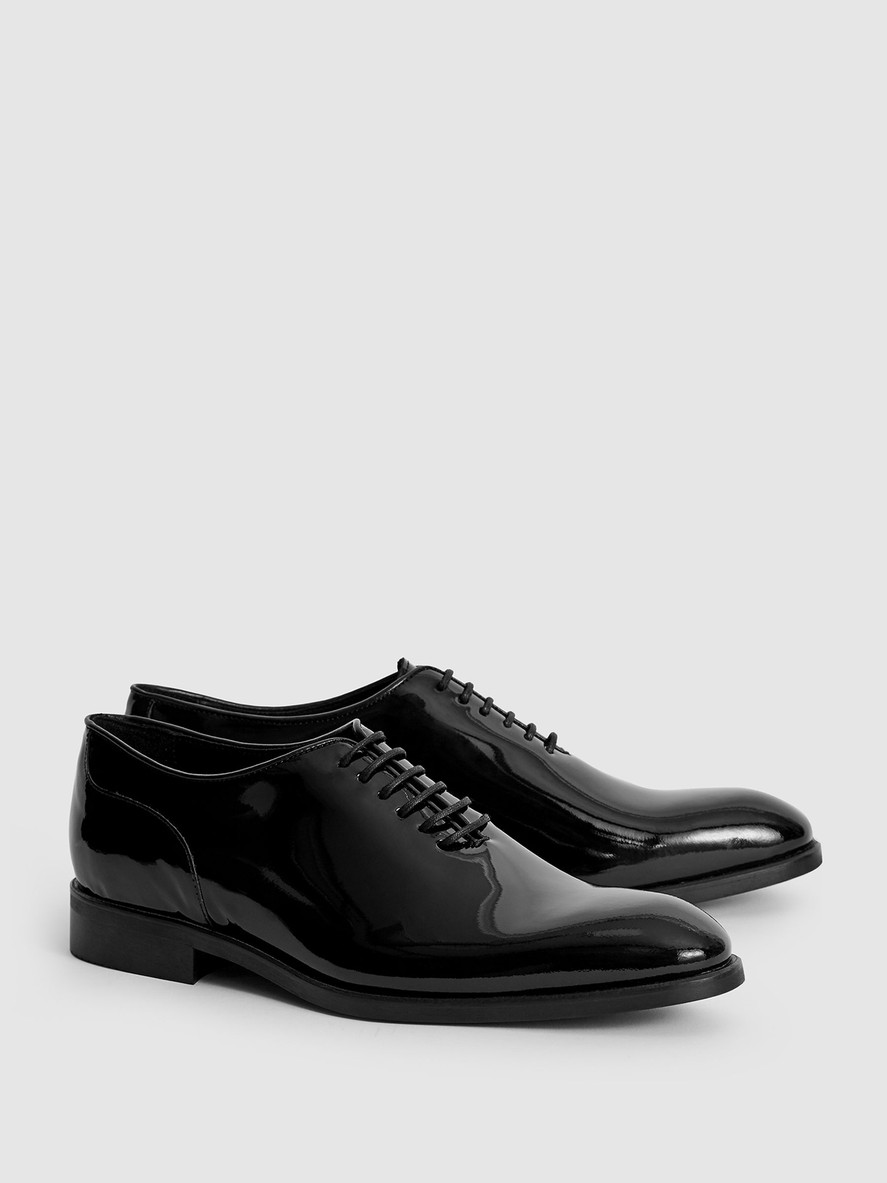 Patent Leather Whole Cut Shoes in Black - Image 5 of 6
