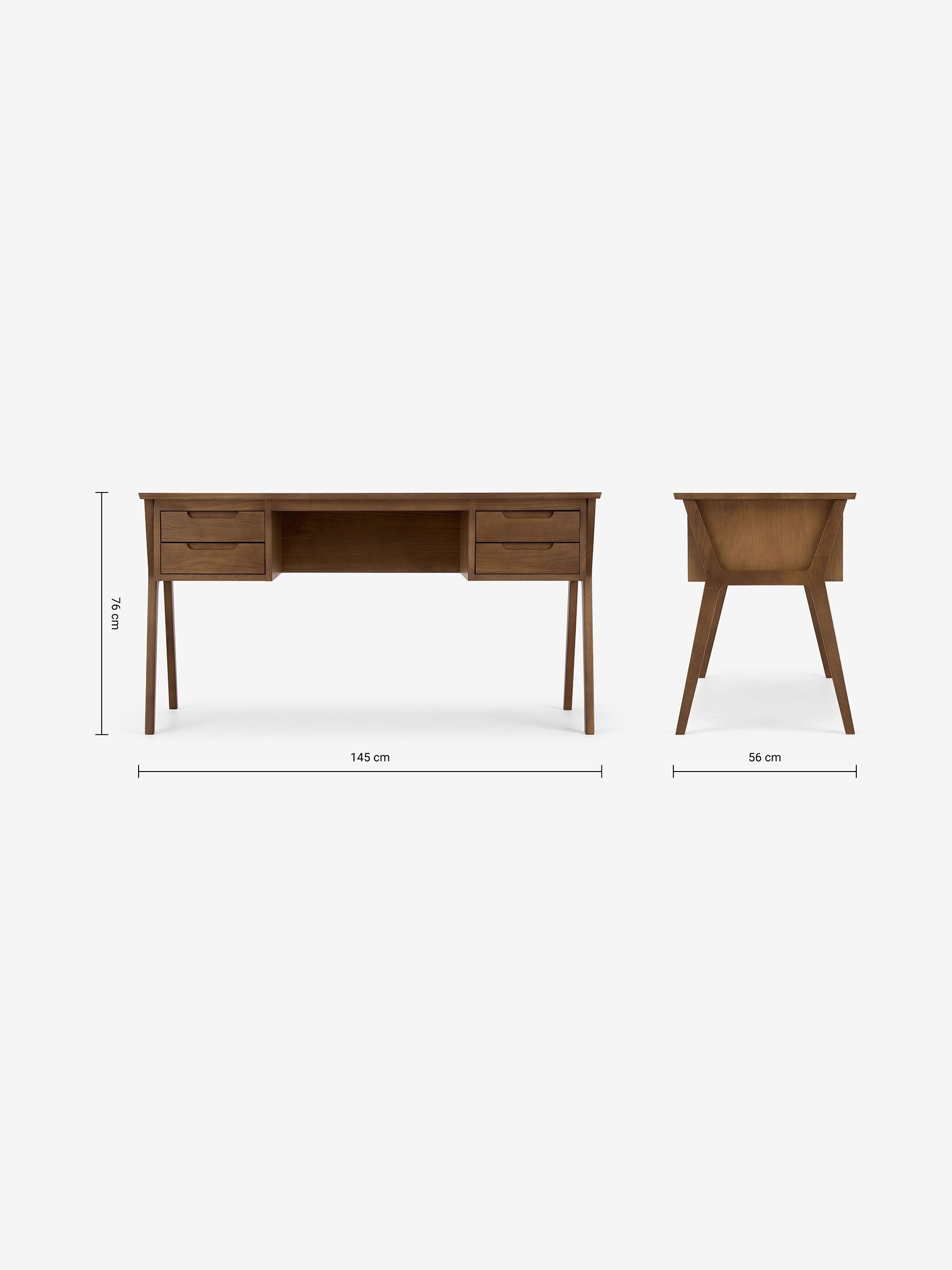 Jenson Desk in Dark Stain Oak - Image 4 of 4