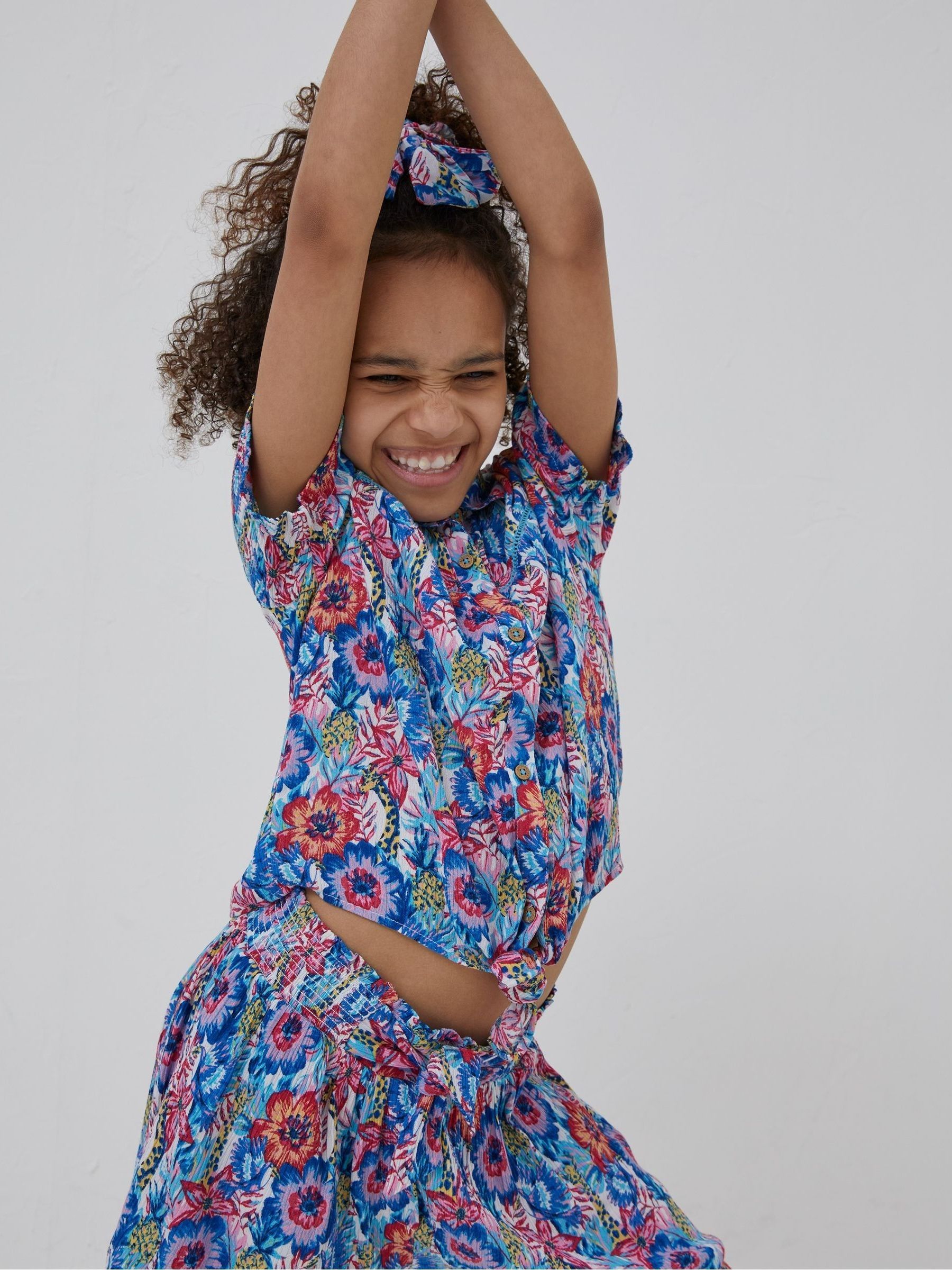 Pink Tropical Print Shirt - Image 1 of 4 Pink Tropical Print Shirt - Image 1 of 4