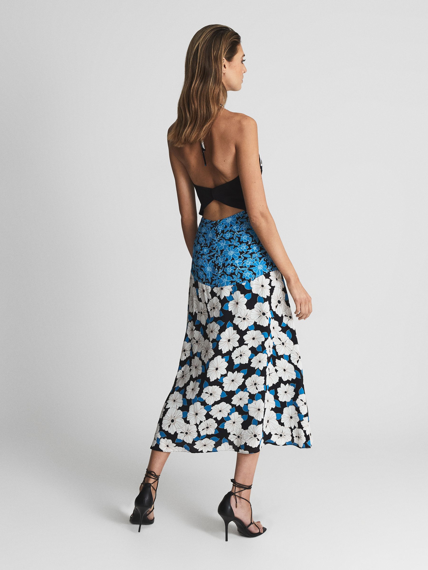 Floral Print Midi Dress in Blue - Image 5 of 6