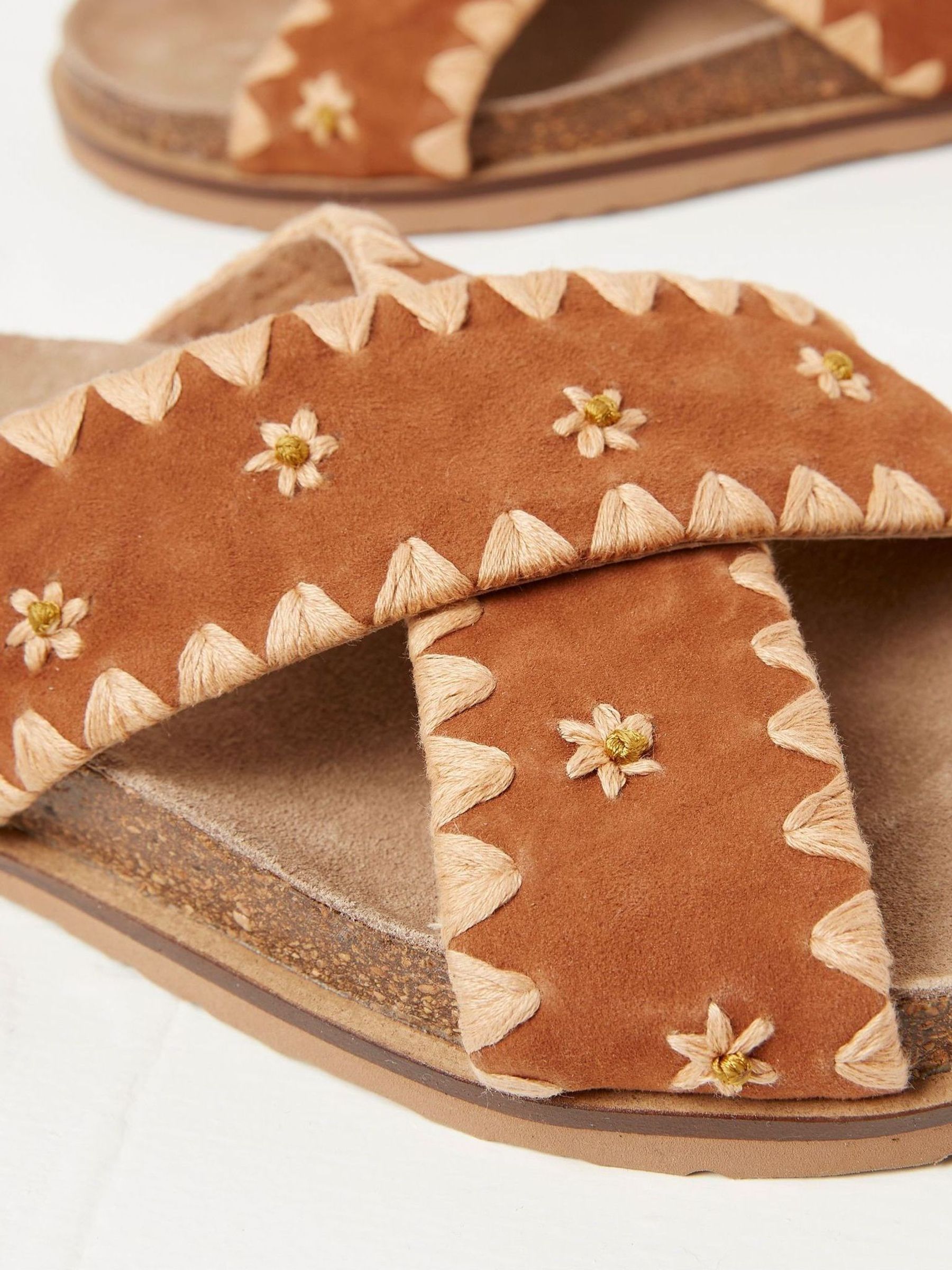 Brown Embroidered Meldon Sandals - Image 3 of 5