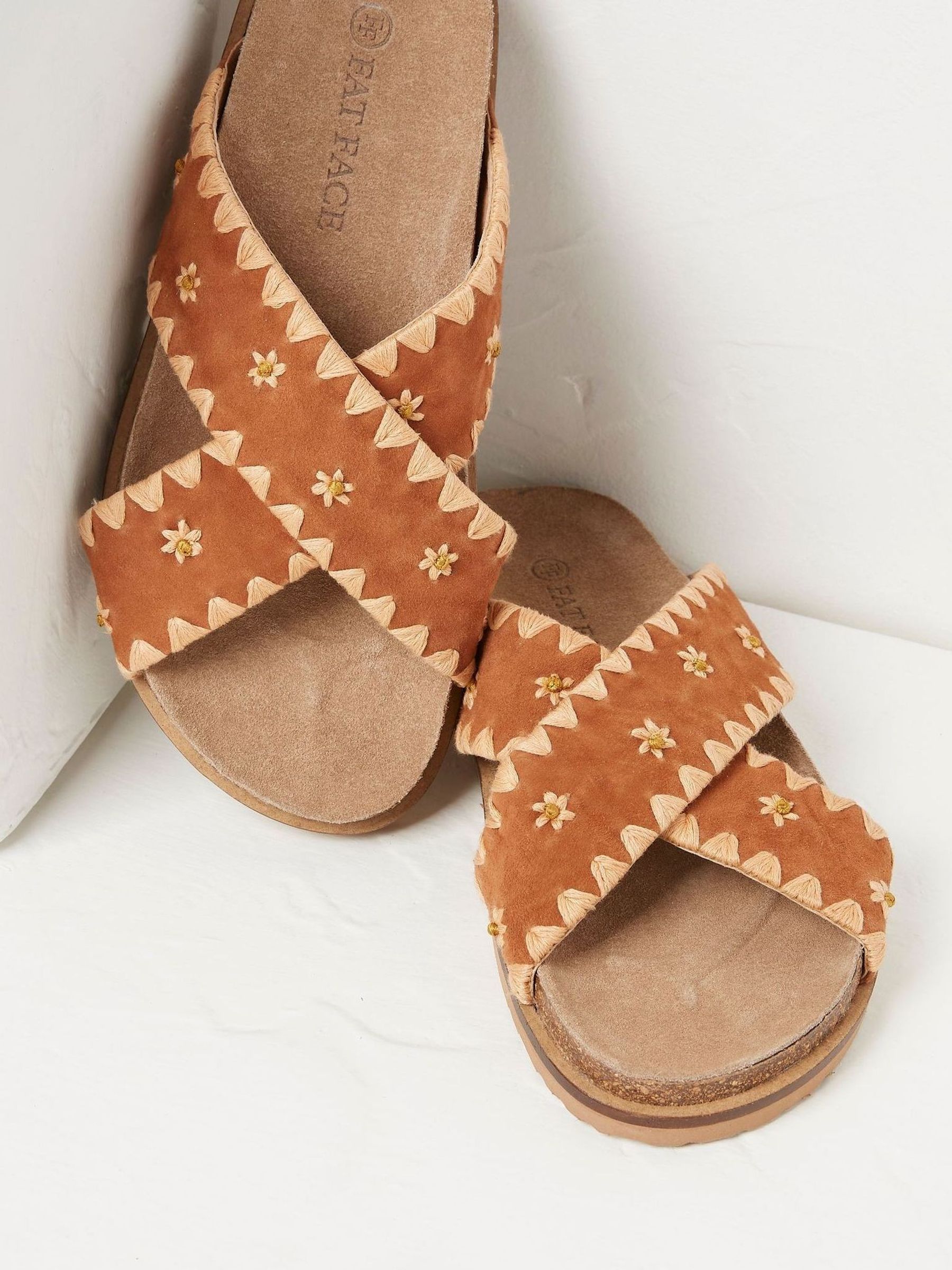Brown Embroidered Meldon Sandals - Image 4 of 5