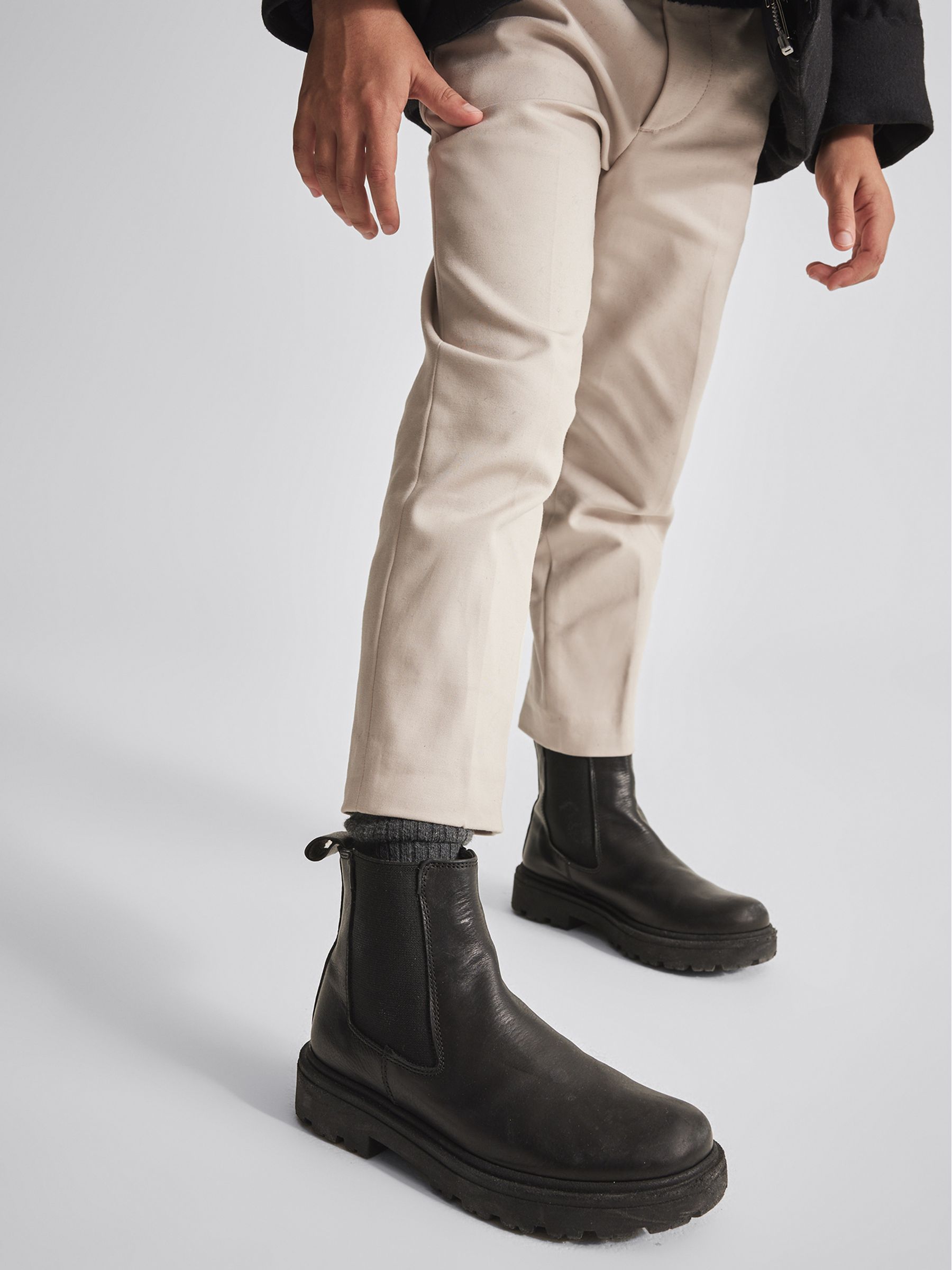 Leather Chelsea Boots in Black - Image 1 of 7