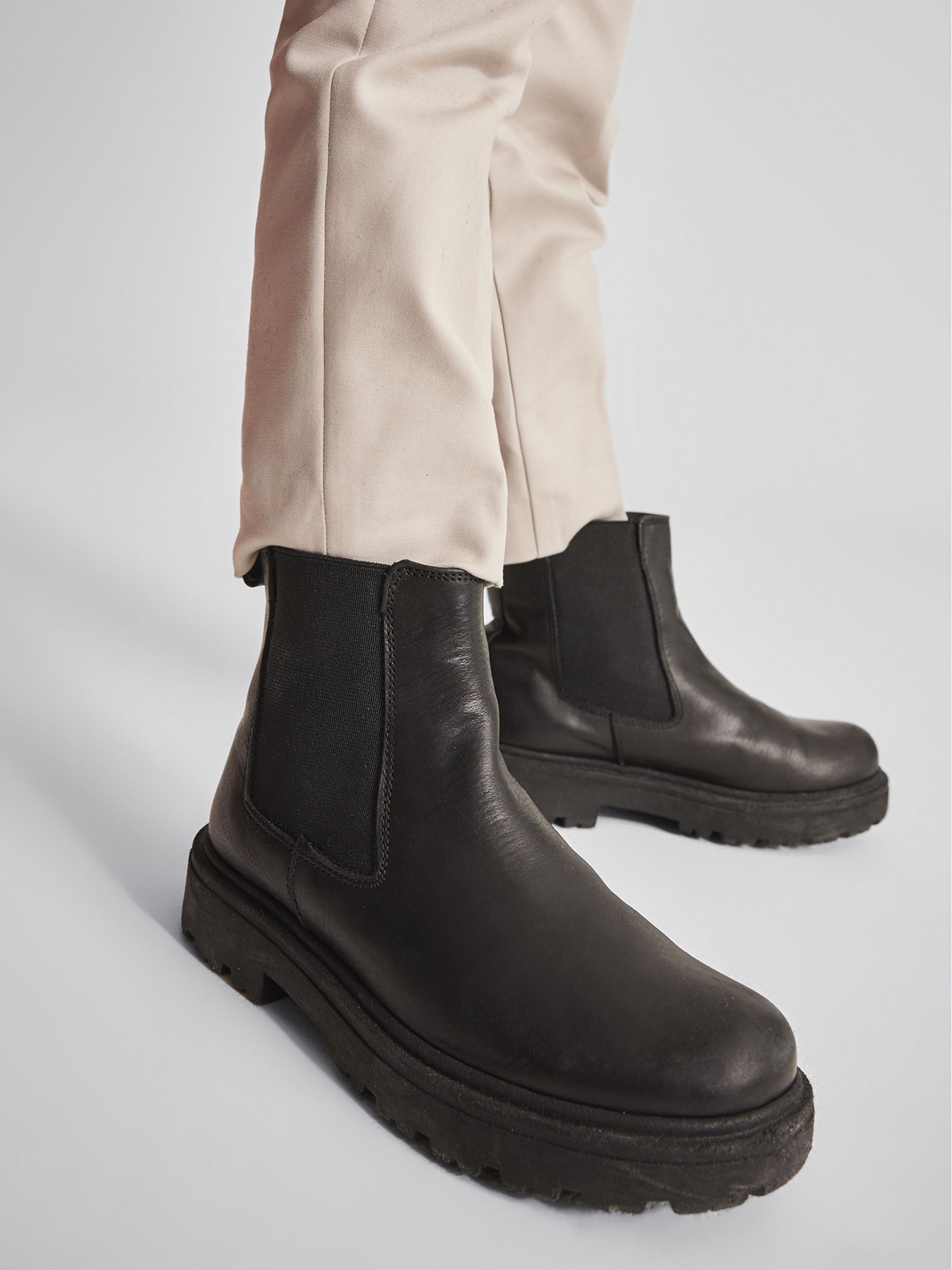 Leather Chelsea Boots in Black - Image 2 of 7