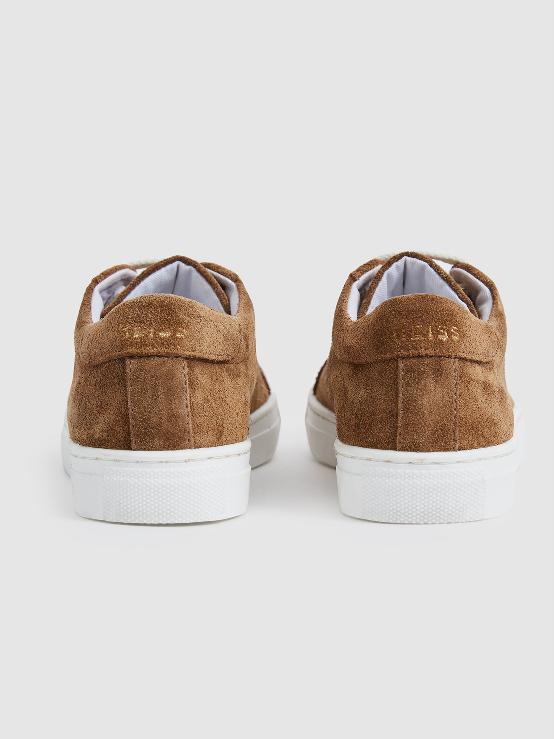 Suede Trainers in Toffee - Image 6 of 7