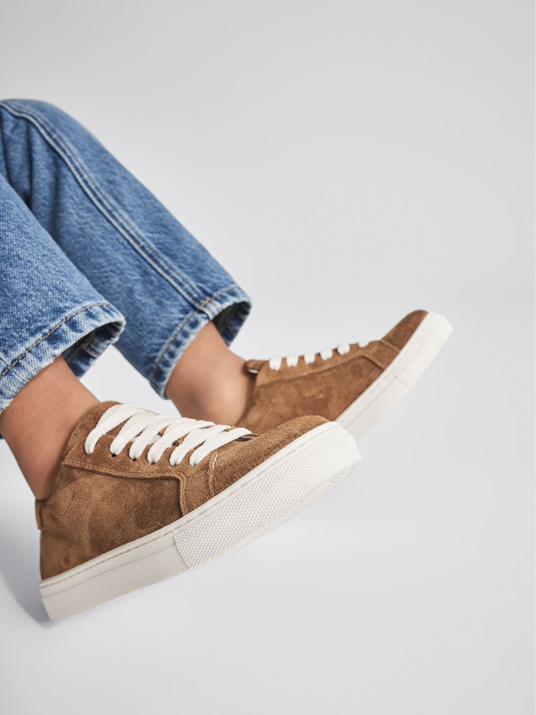Suede Trainers in Toffee - Image 7 of 7