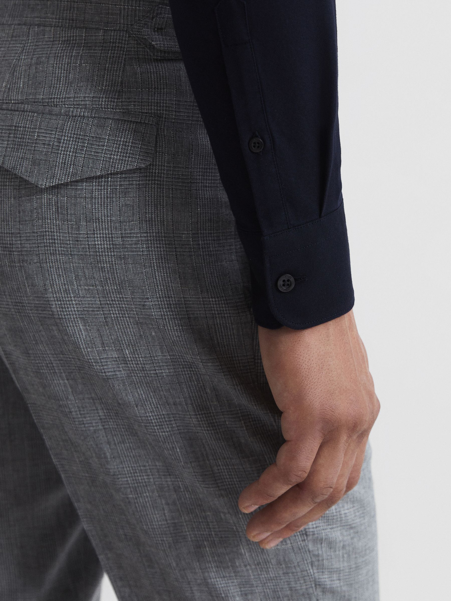 Soft Wash Button Down Oxford Shirt in Navy - Image 8 of 8