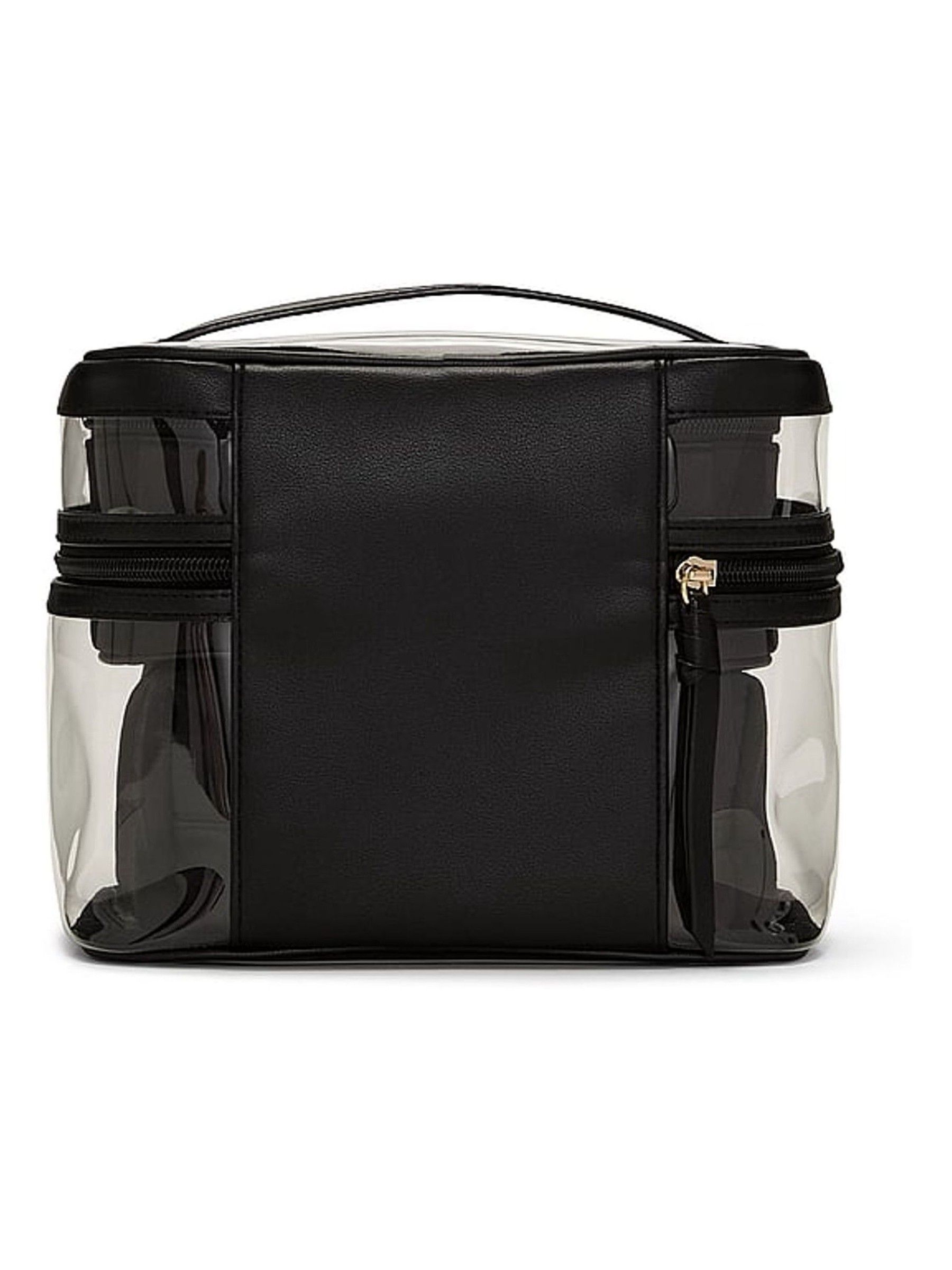 Black Leather Makeup Bag 4 Piece - Image 3 of 3