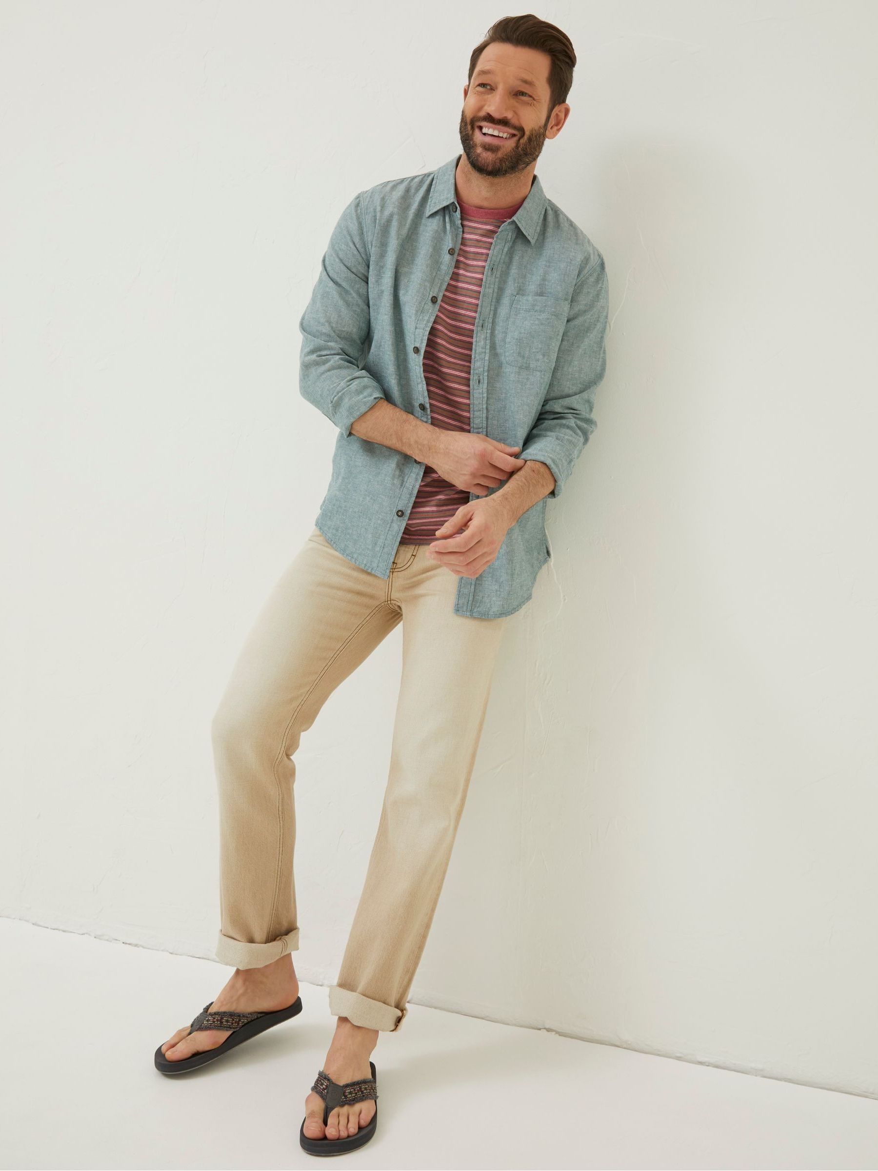 Green Long Sleeve Bugle Linen Cotton Shirt - Image 3 of 6