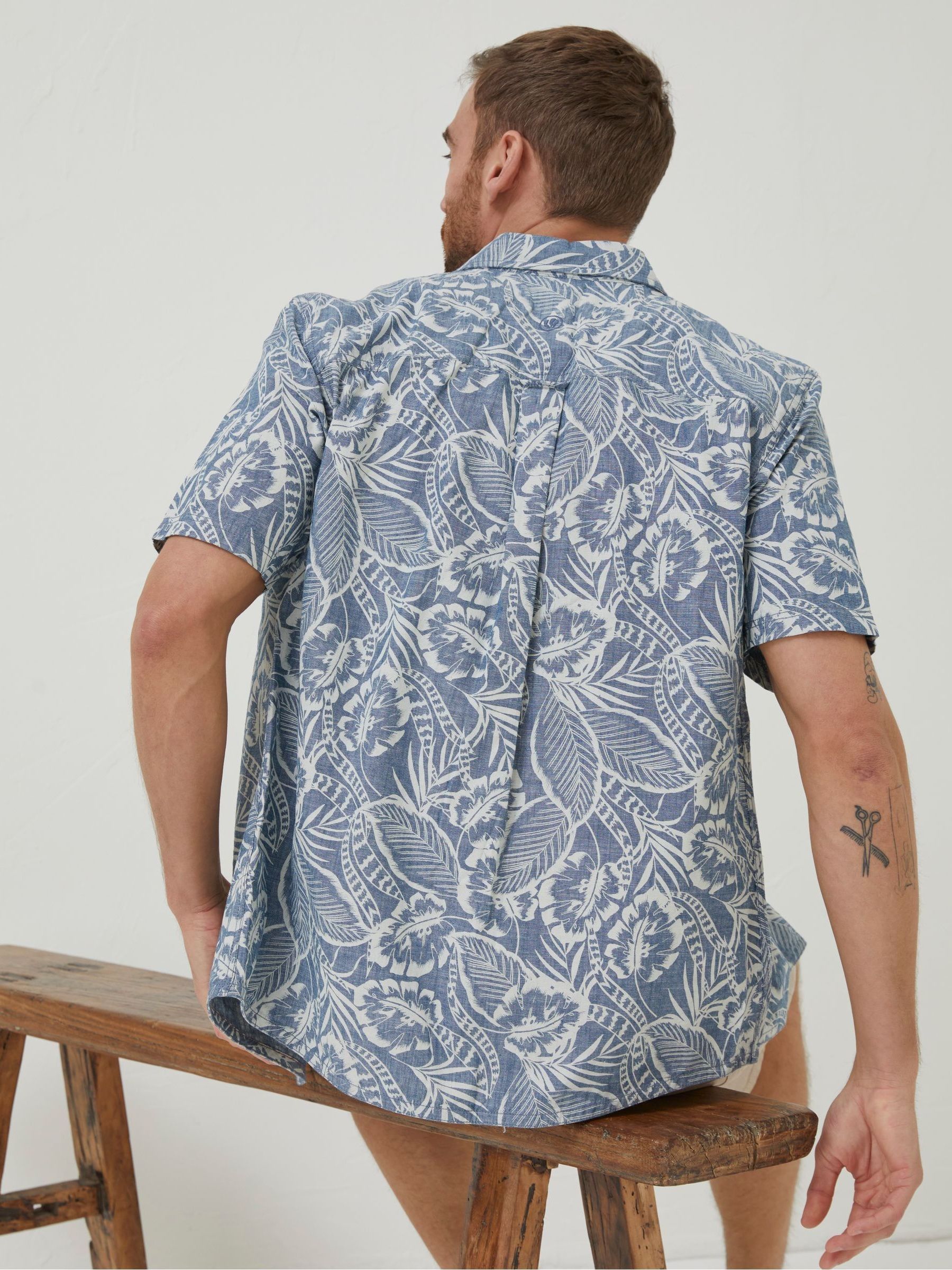 Blue Paddon Palm Print Shirt - Image 2 of 6