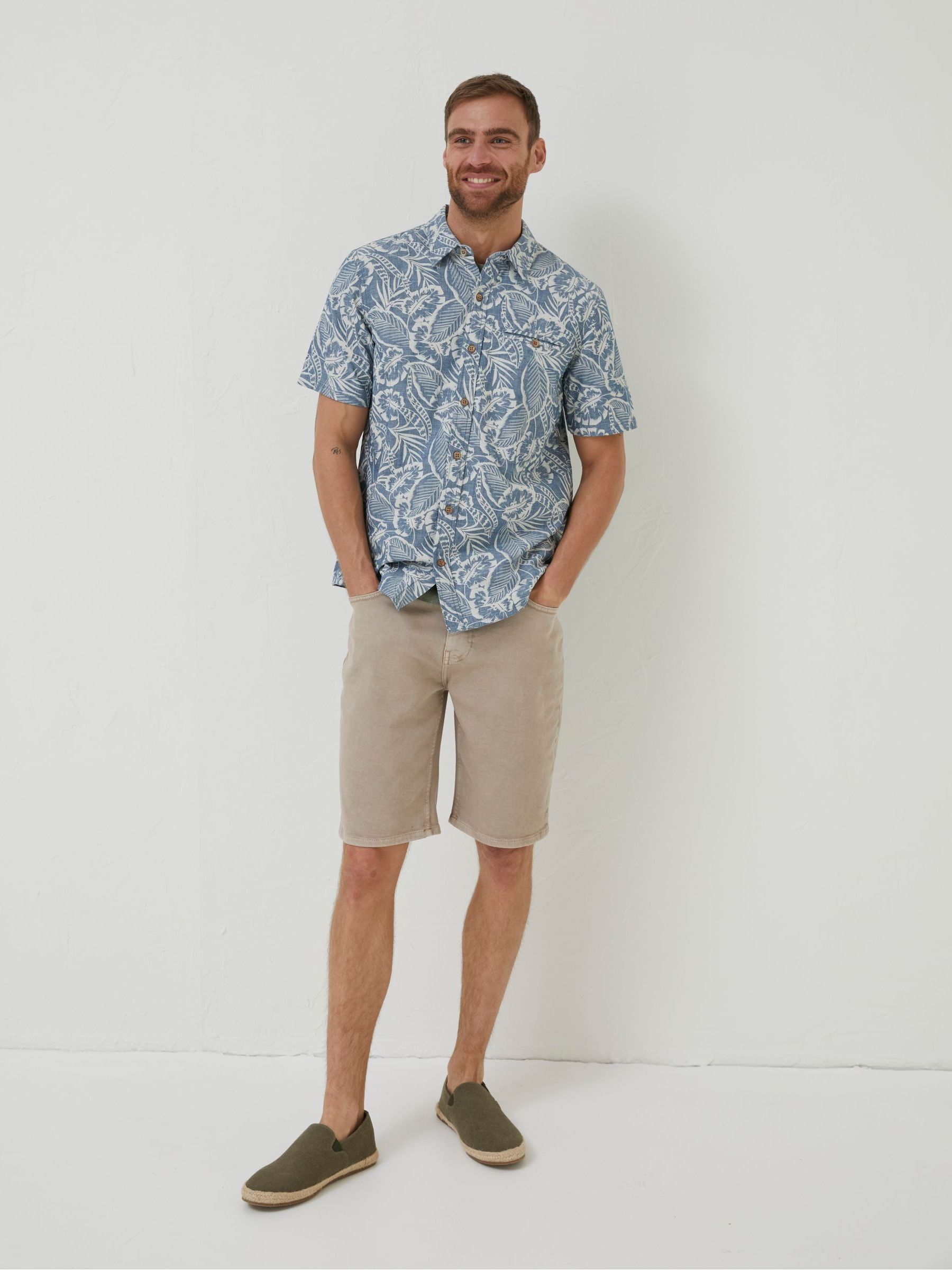 Blue Paddon Palm Print Shirt - Image 3 of 6