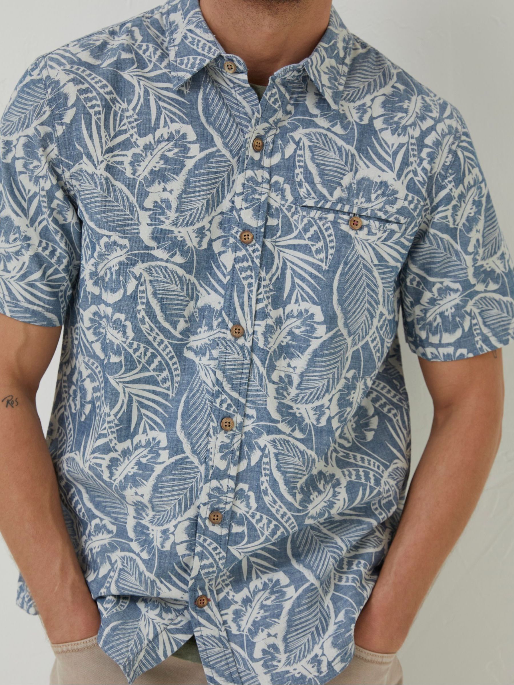 Blue Paddon Palm Print Shirt - Image 4 of 6