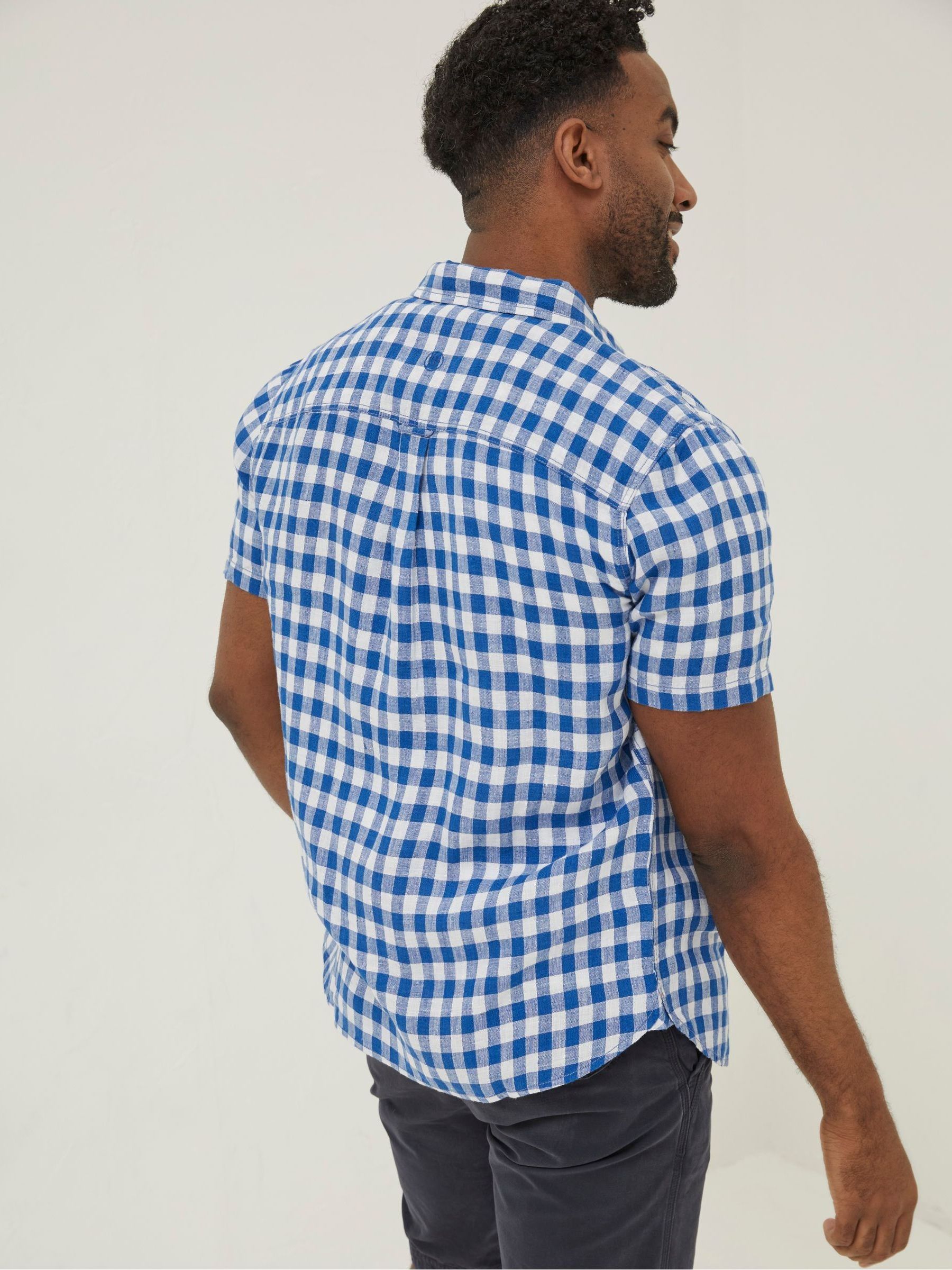 Blue Gingham Linen Shirt - Image 2 of 5