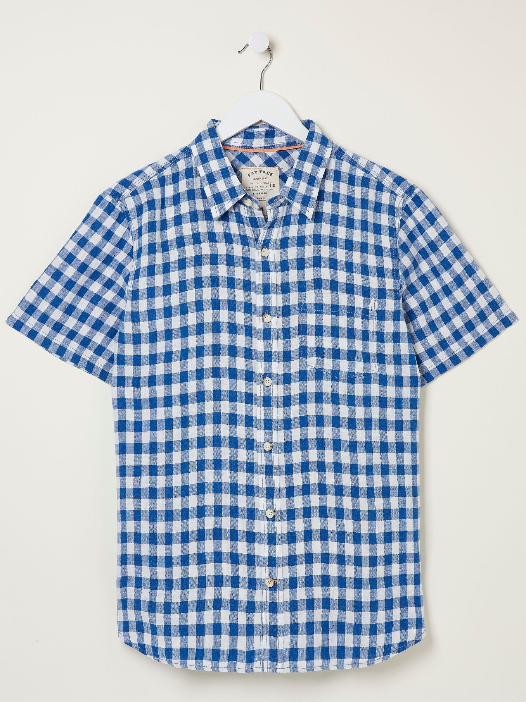 Blue Gingham Linen Shirt - Image 5 of 5