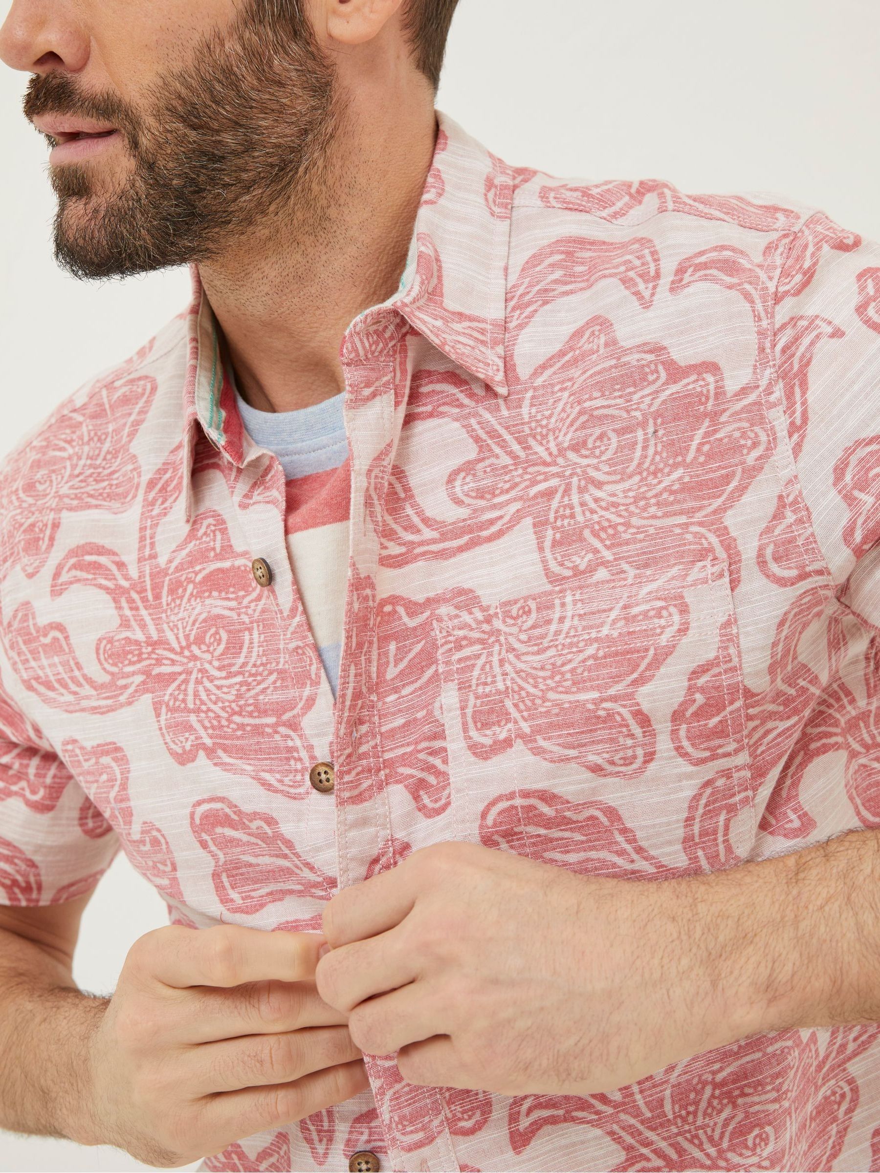 Pink Floral Block Print Shirt - Image 4 of 5