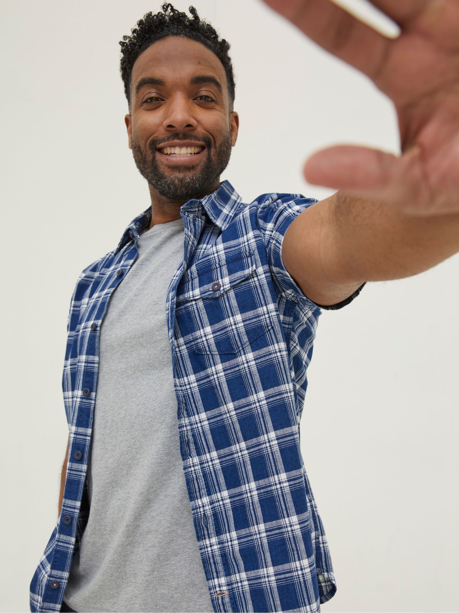 Blue Crowford Check Shirt - Image 3 of 5