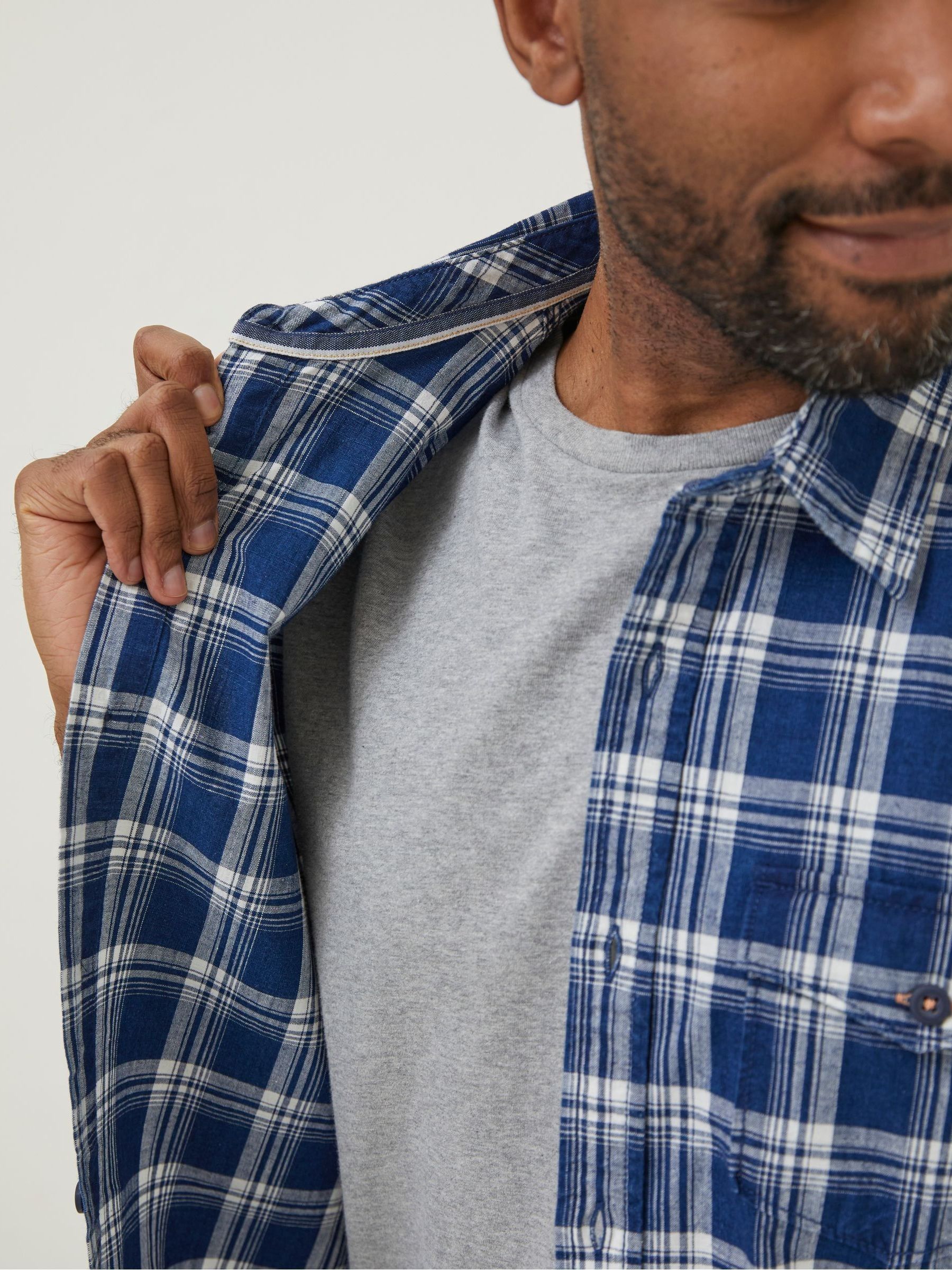 Blue Crowford Check Shirt - Image 4 of 5