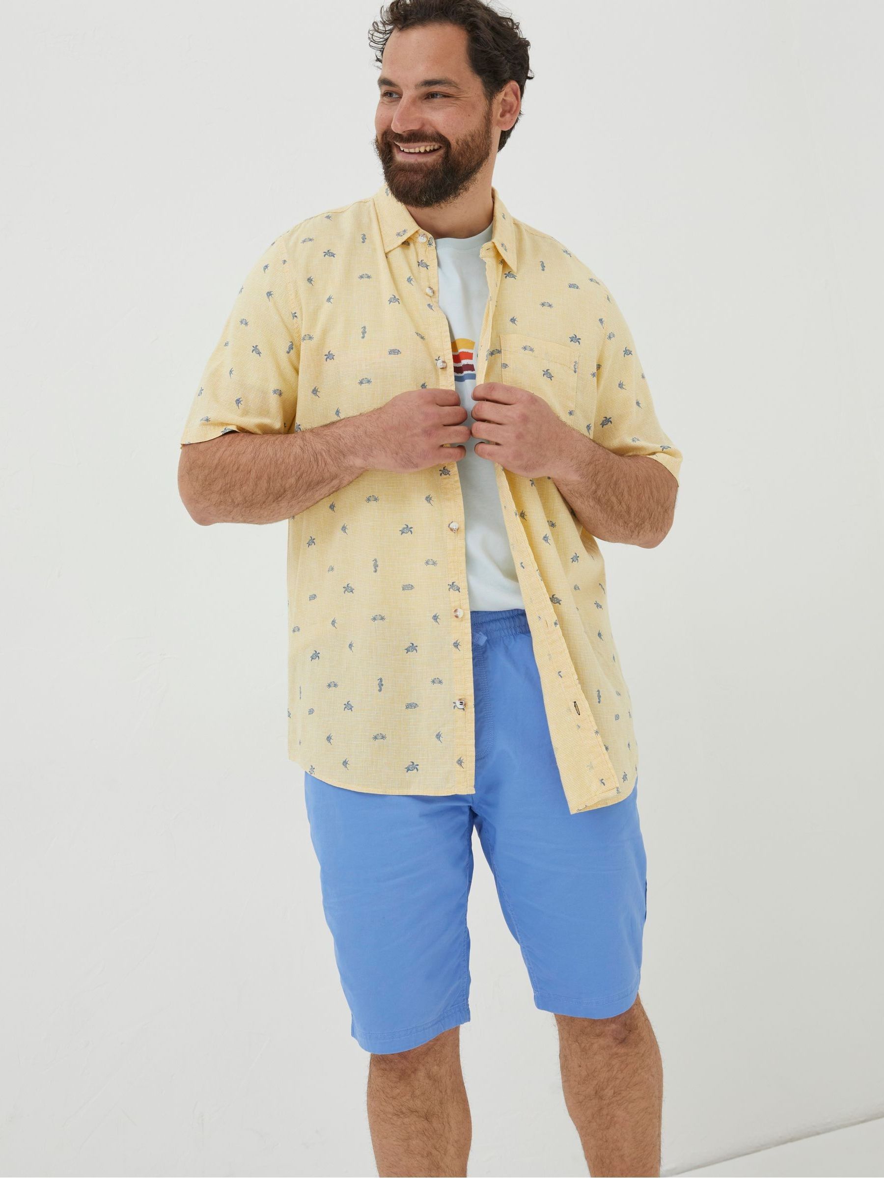 Yellow Bugle Turtle Print Shirt - Image 1 of 5