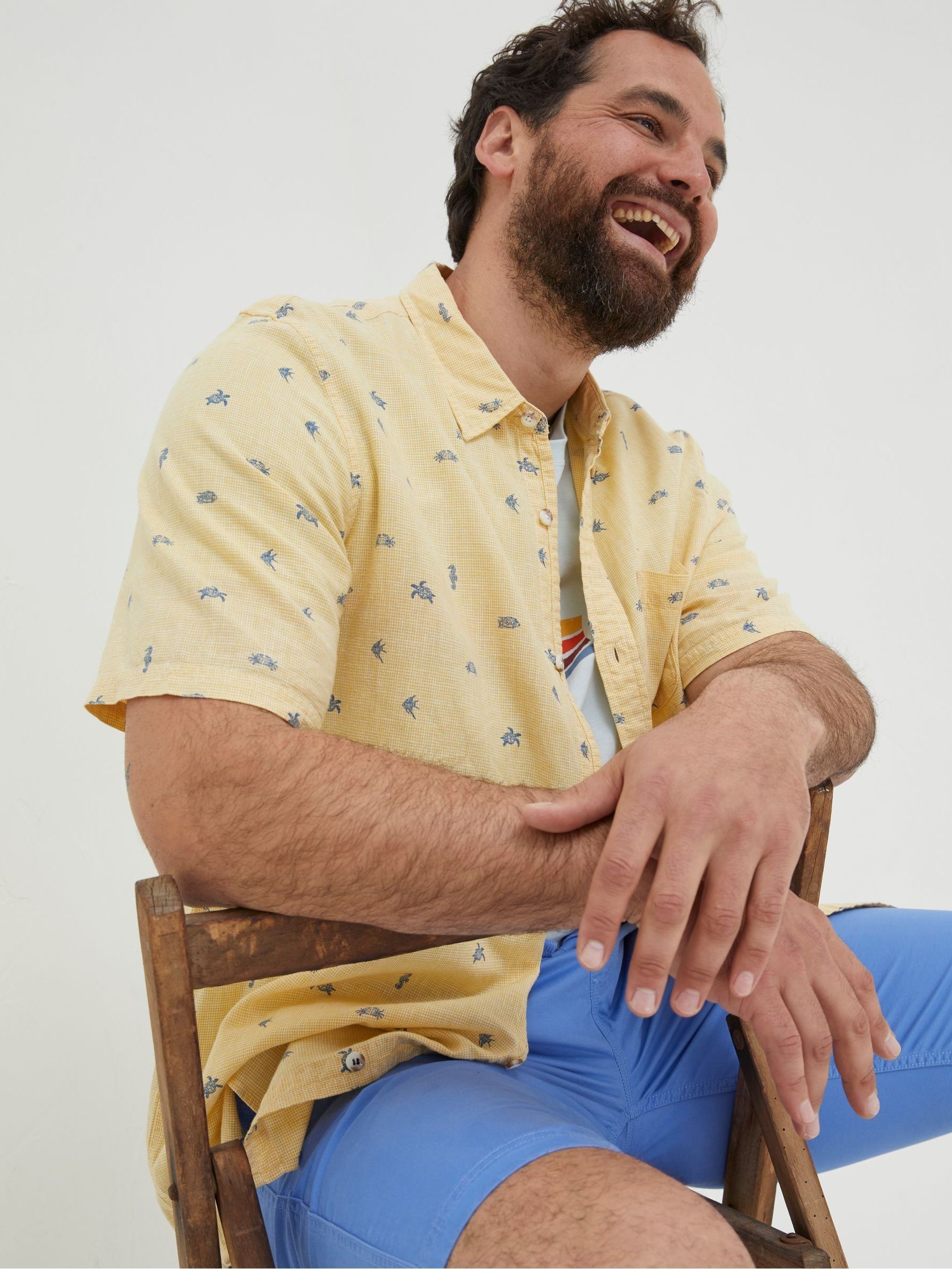 Yellow Bugle Turtle Print Shirt - Image 3 of 5