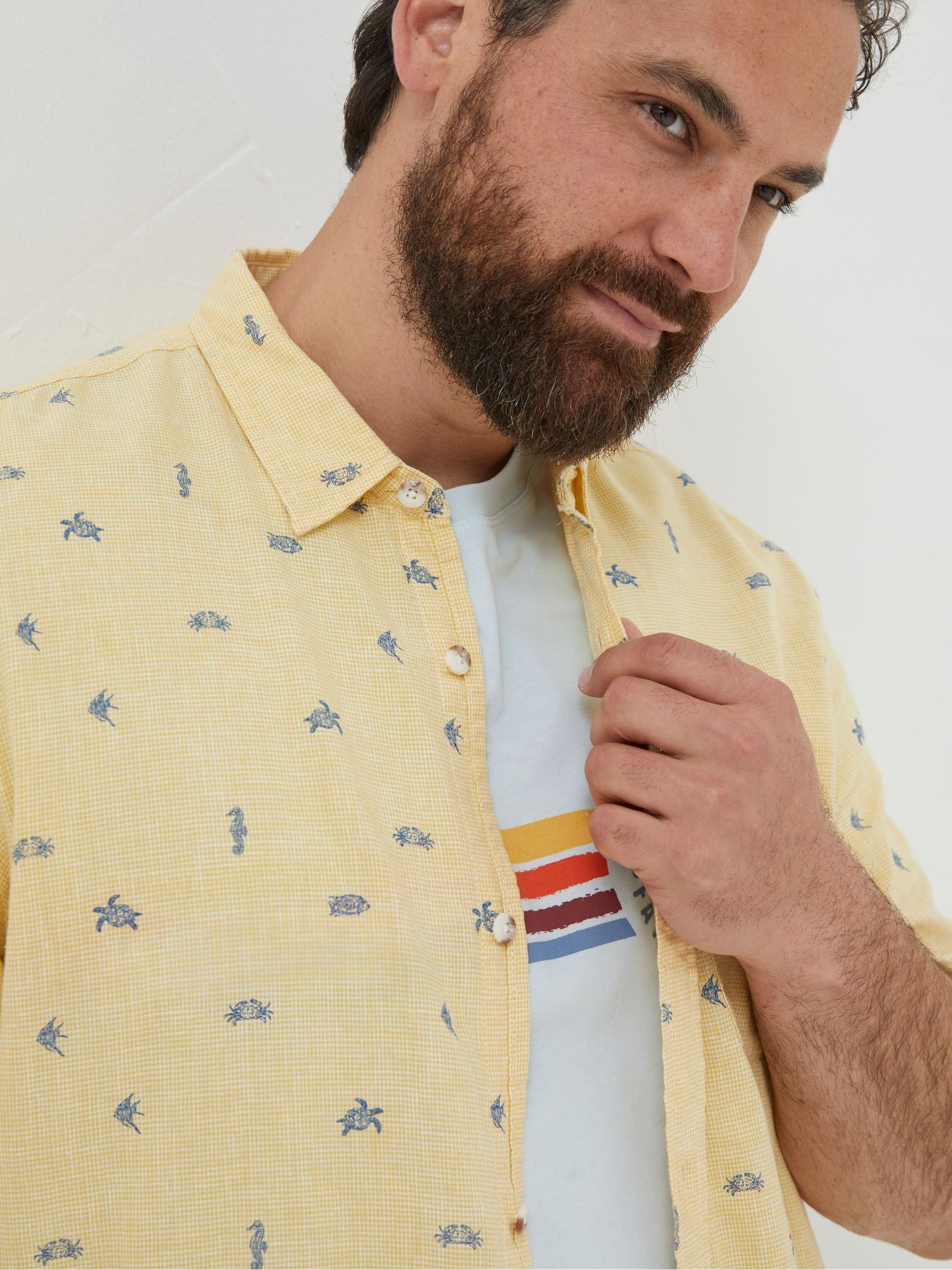 Yellow Bugle Turtle Print Shirt - Image 4 of 5
