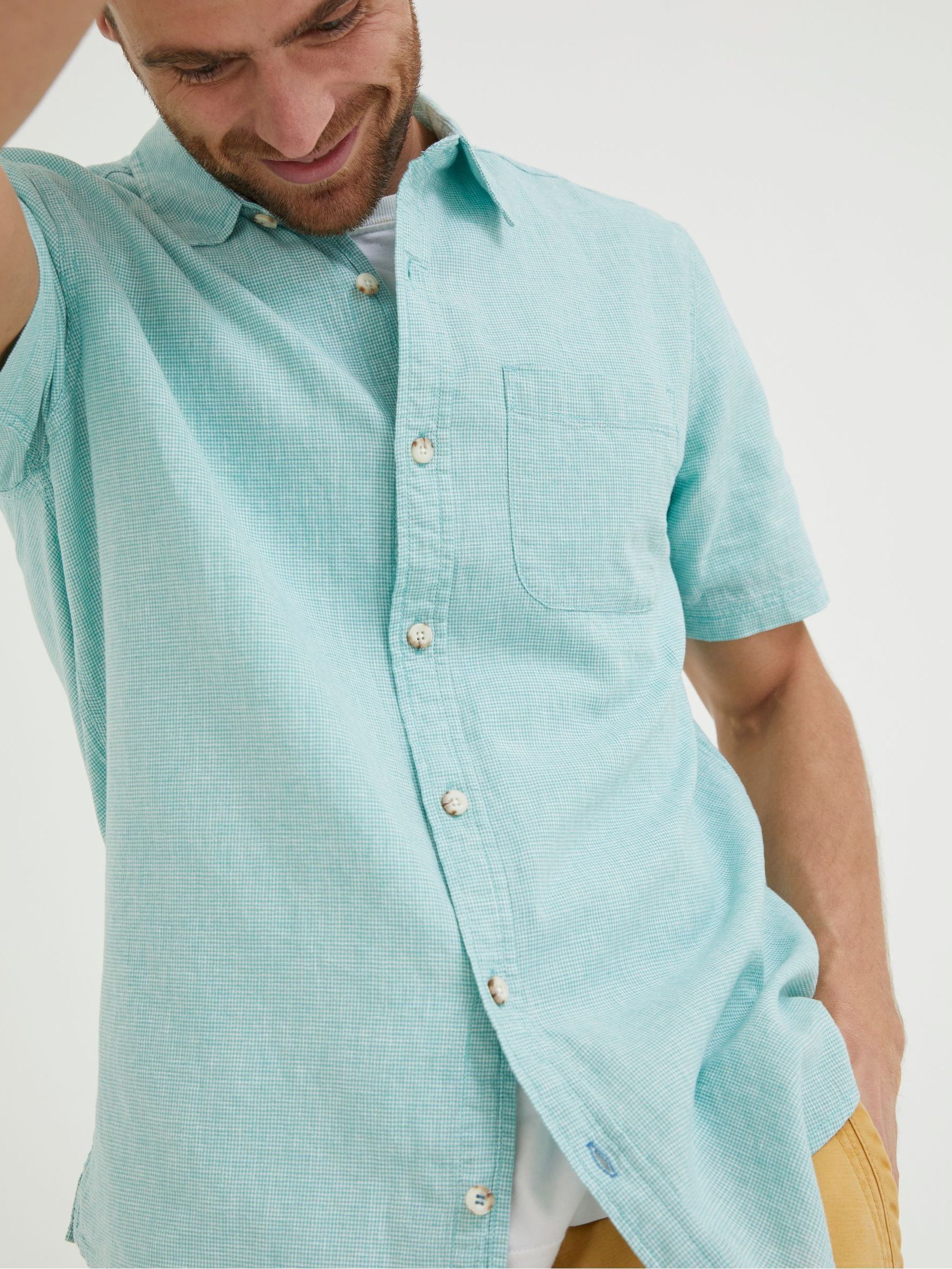 Green Bugle Micro Check Shirt - Image 3 of 6