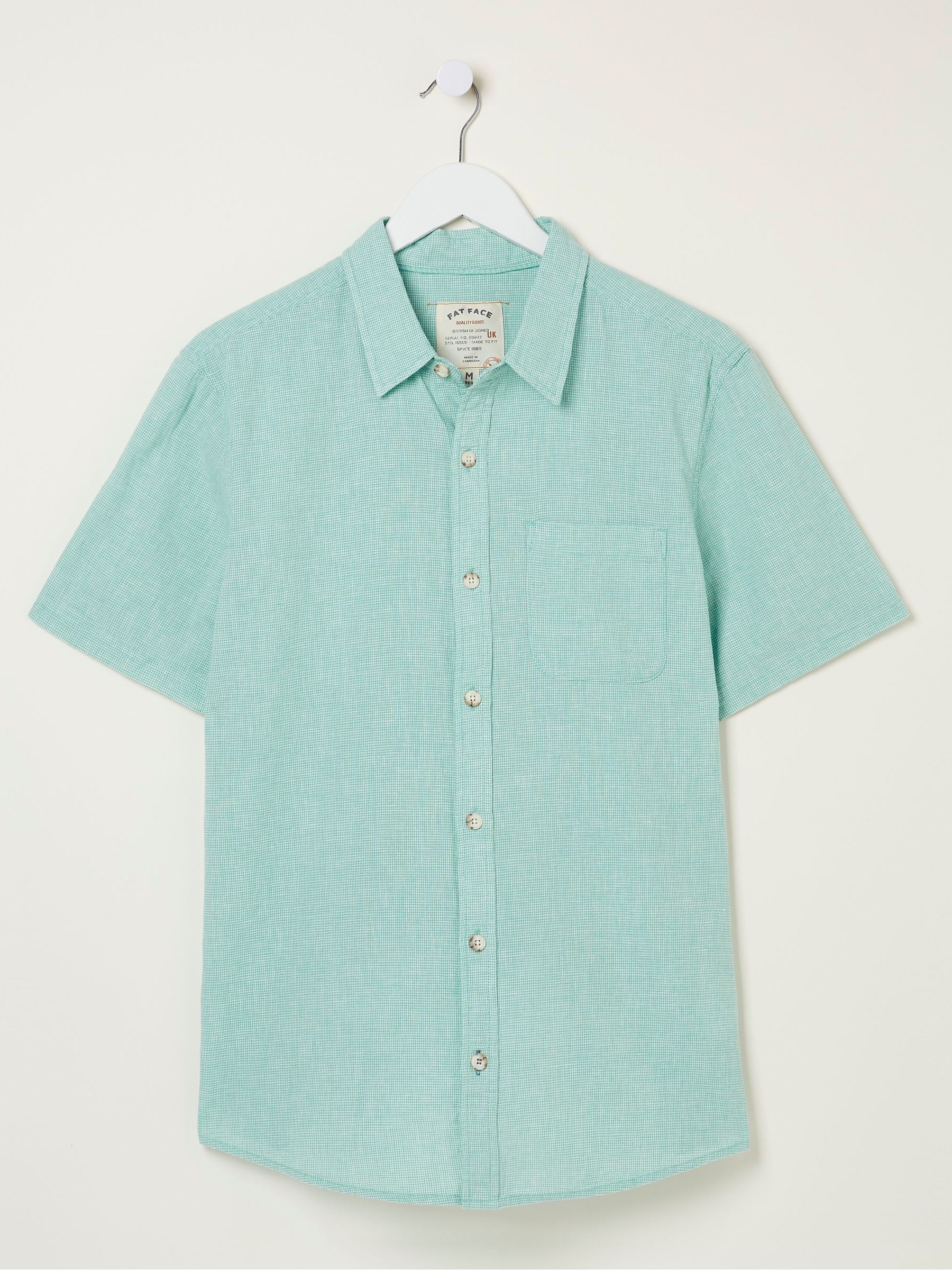 Green Bugle Micro Check Shirt - Image 6 of 6 Green Bugle Micro Check Shirt - Image 6 of 6
