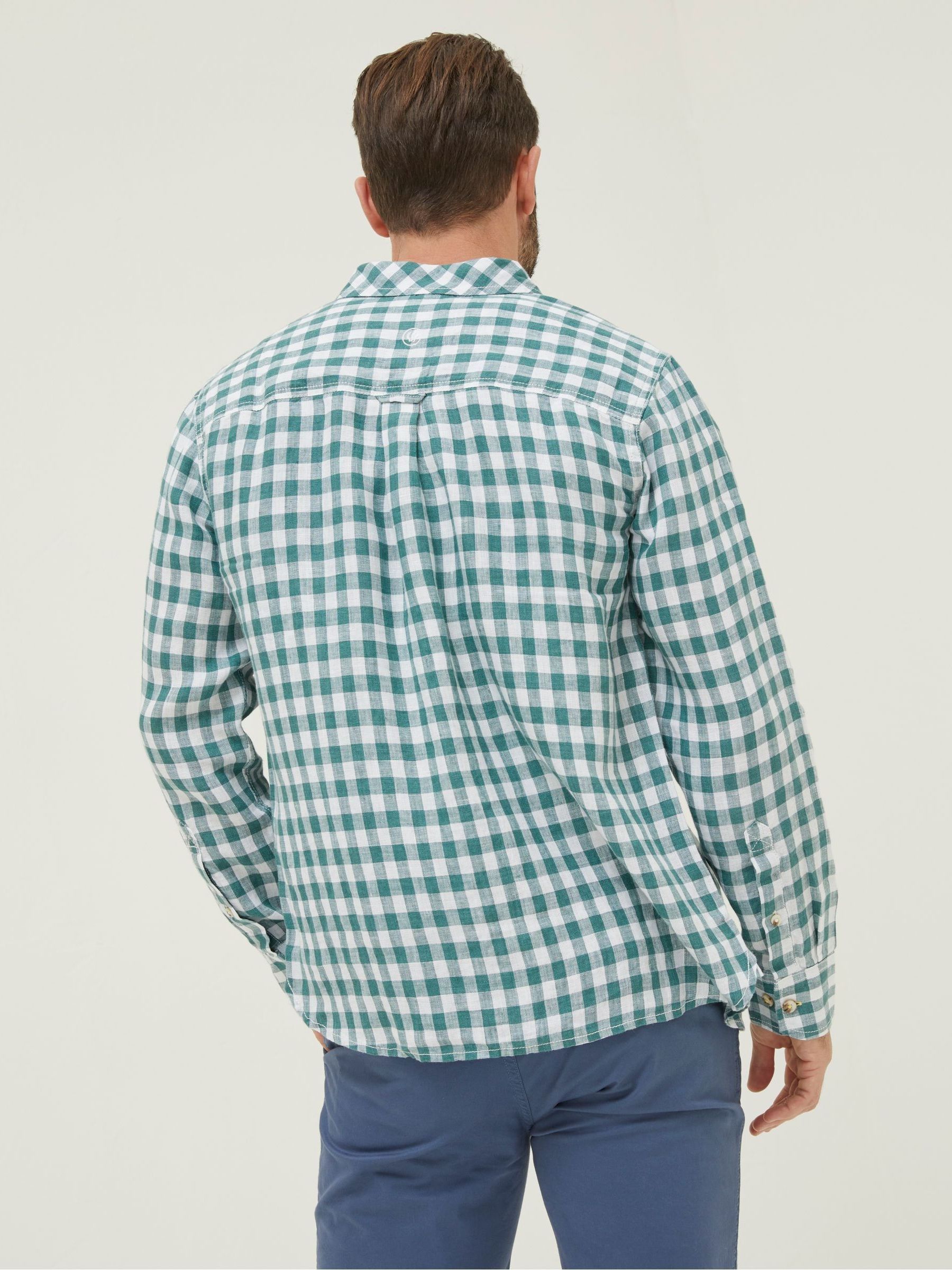 Green Gingham Linen Shirt - Image 2 of 5