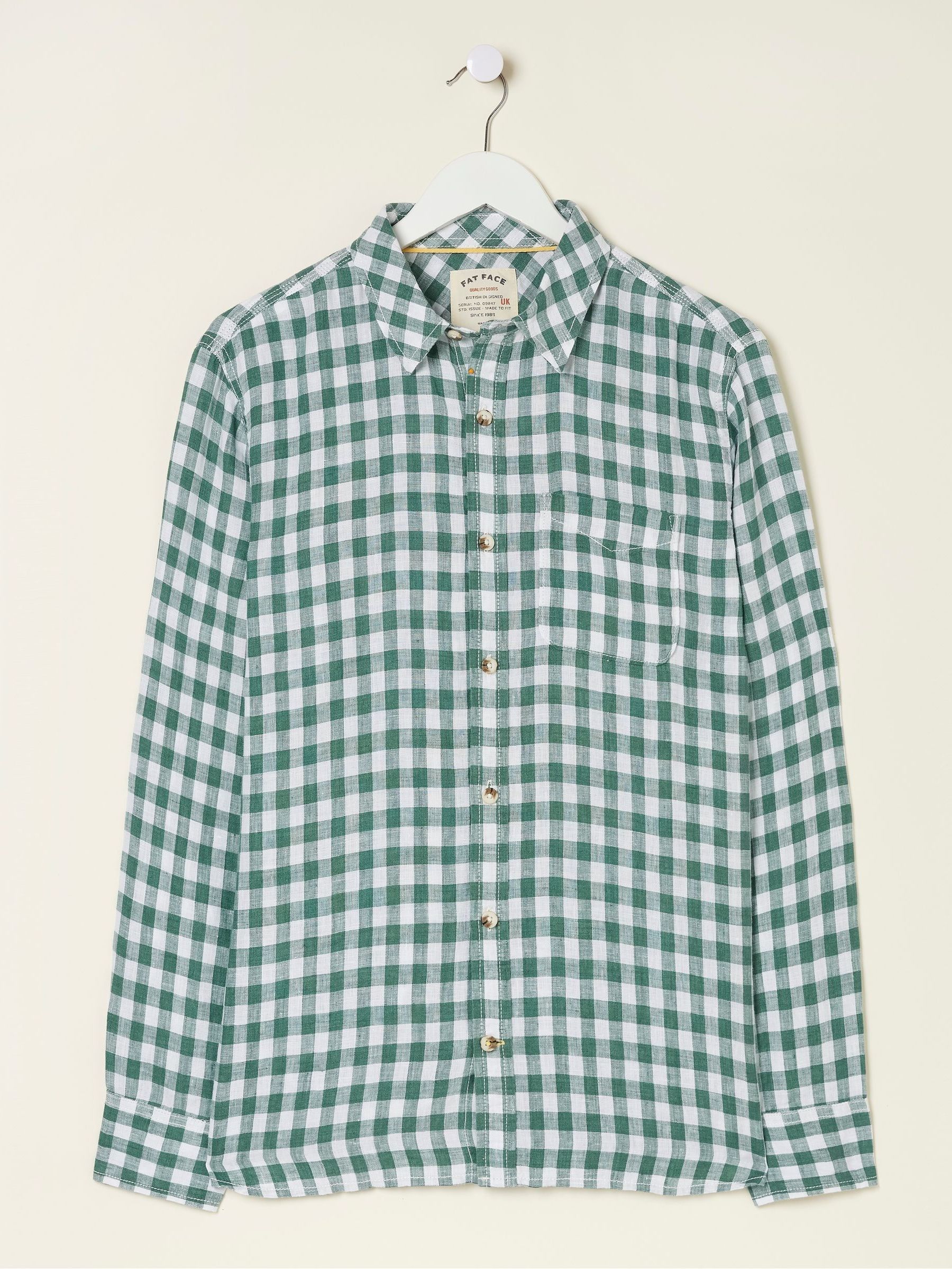 Green Gingham Linen Shirt - Image 5 of 5