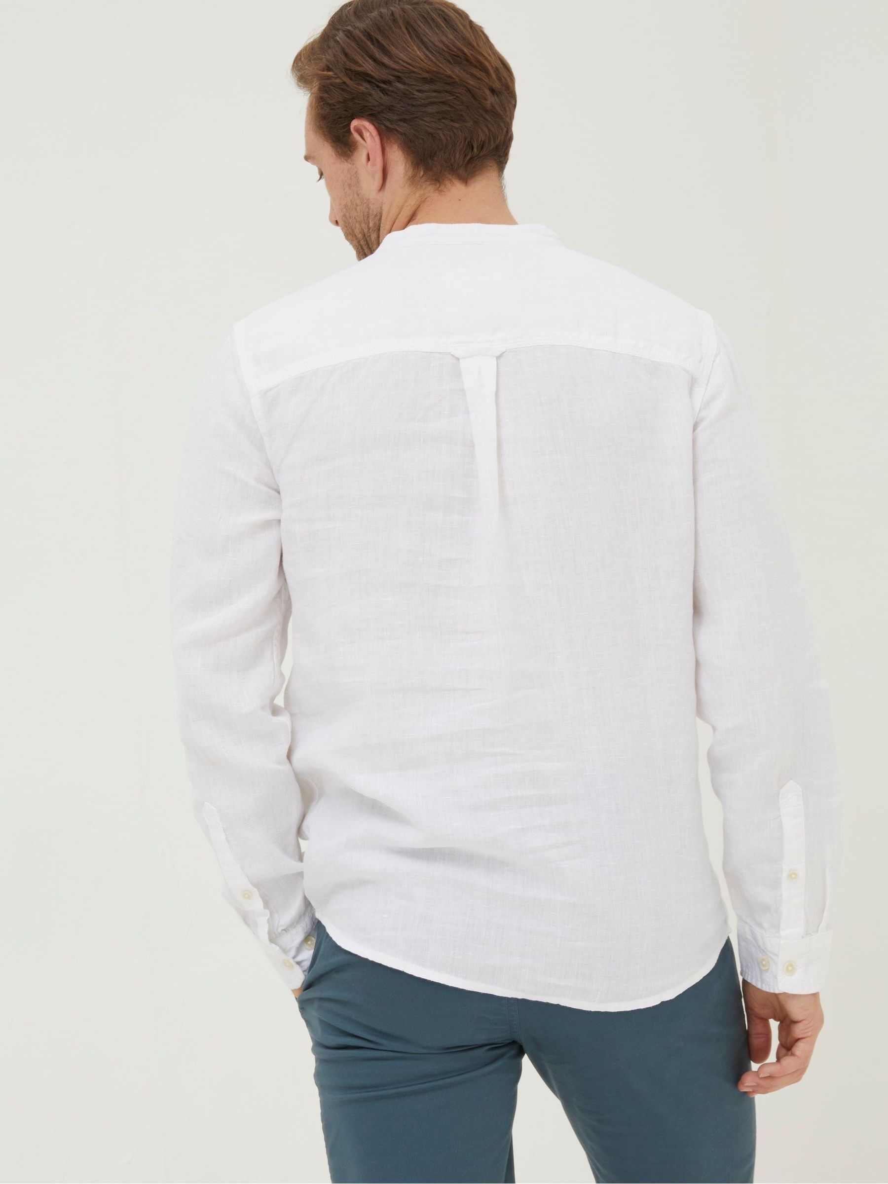 White Linen Grandad Shirt - Image 2 of 5