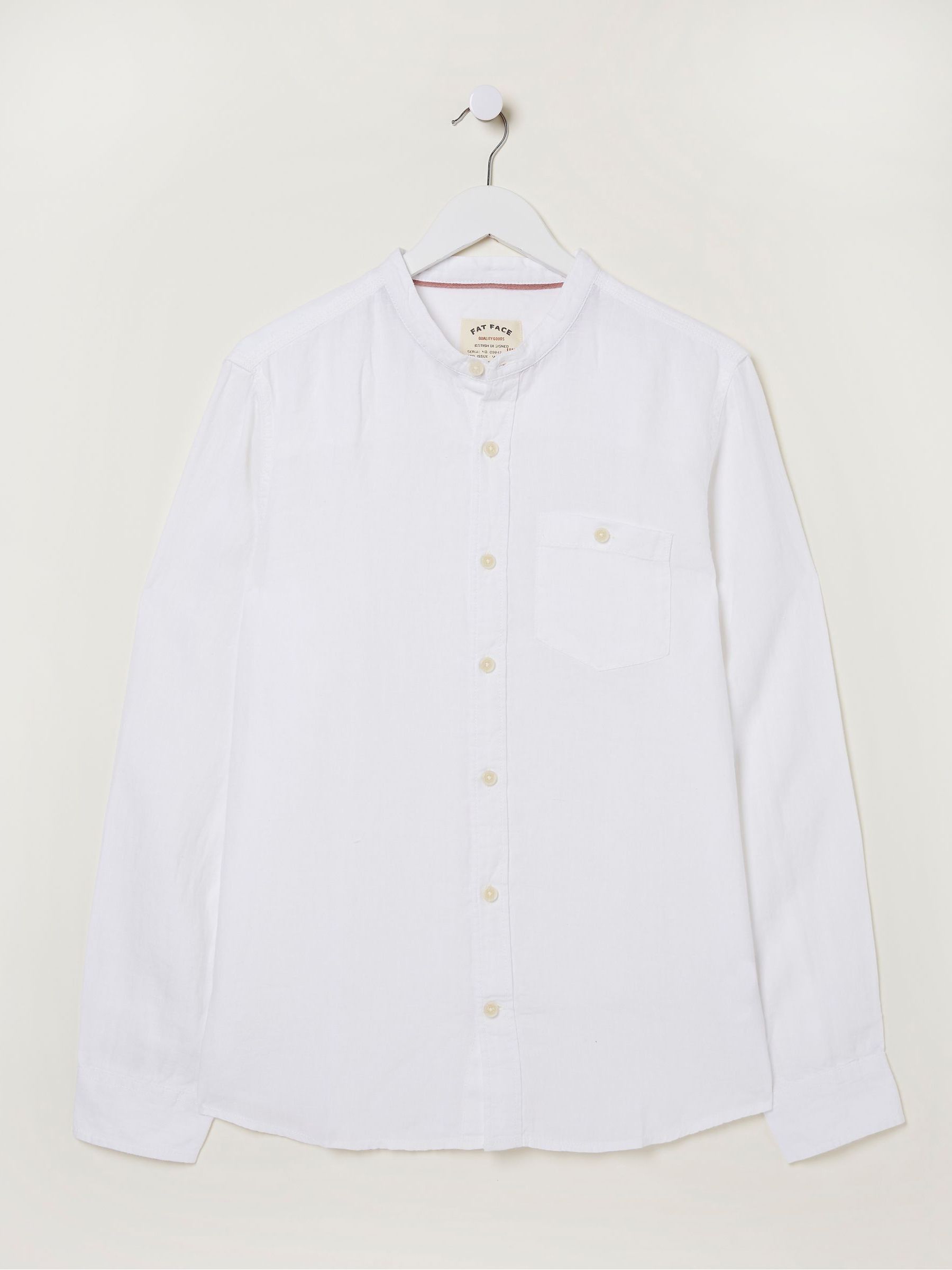 White Linen Grandad Shirt - Image 5 of 5