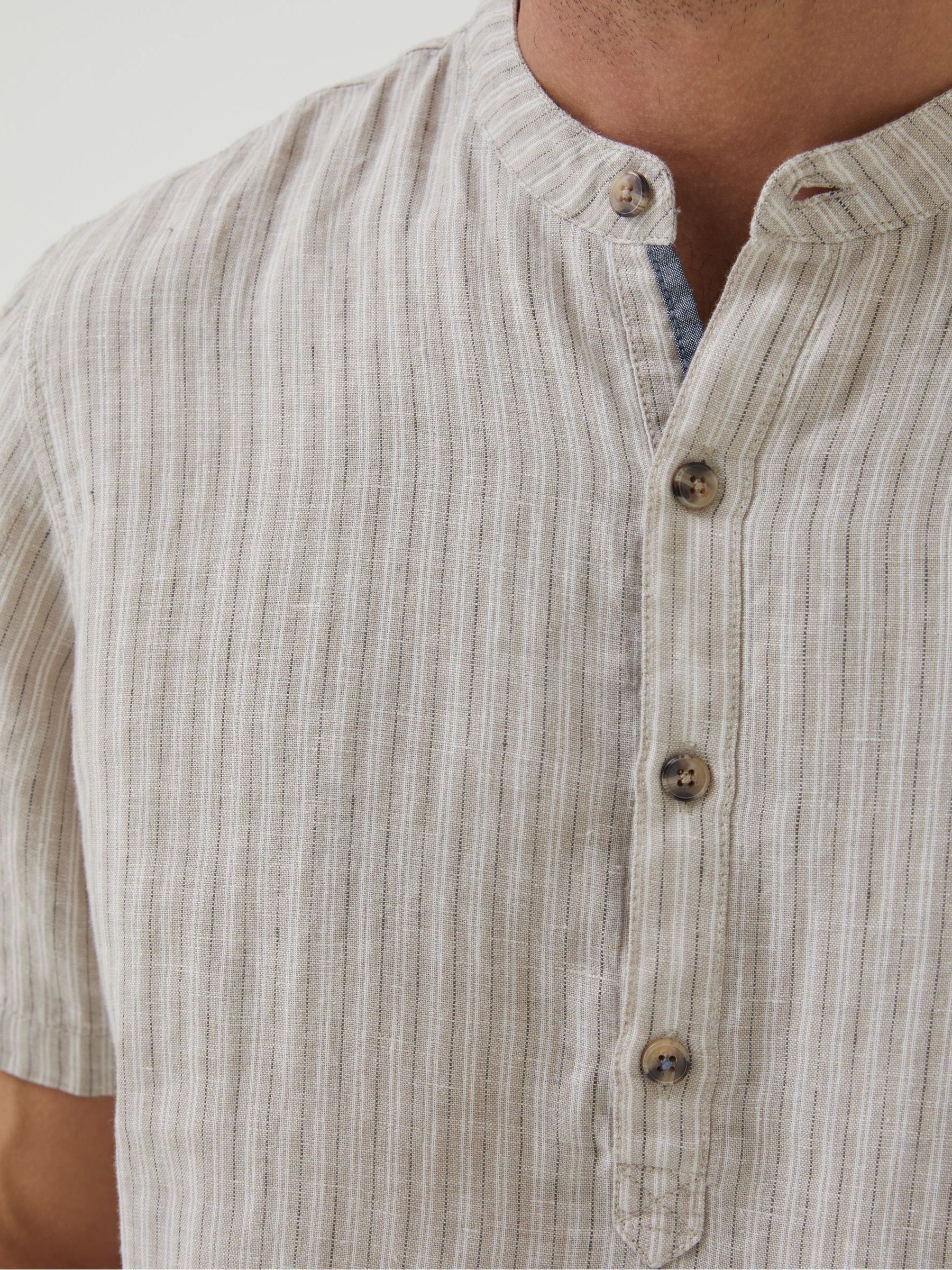 Natural Stripe Pop Over Linen Shirt - Image 5 of 6