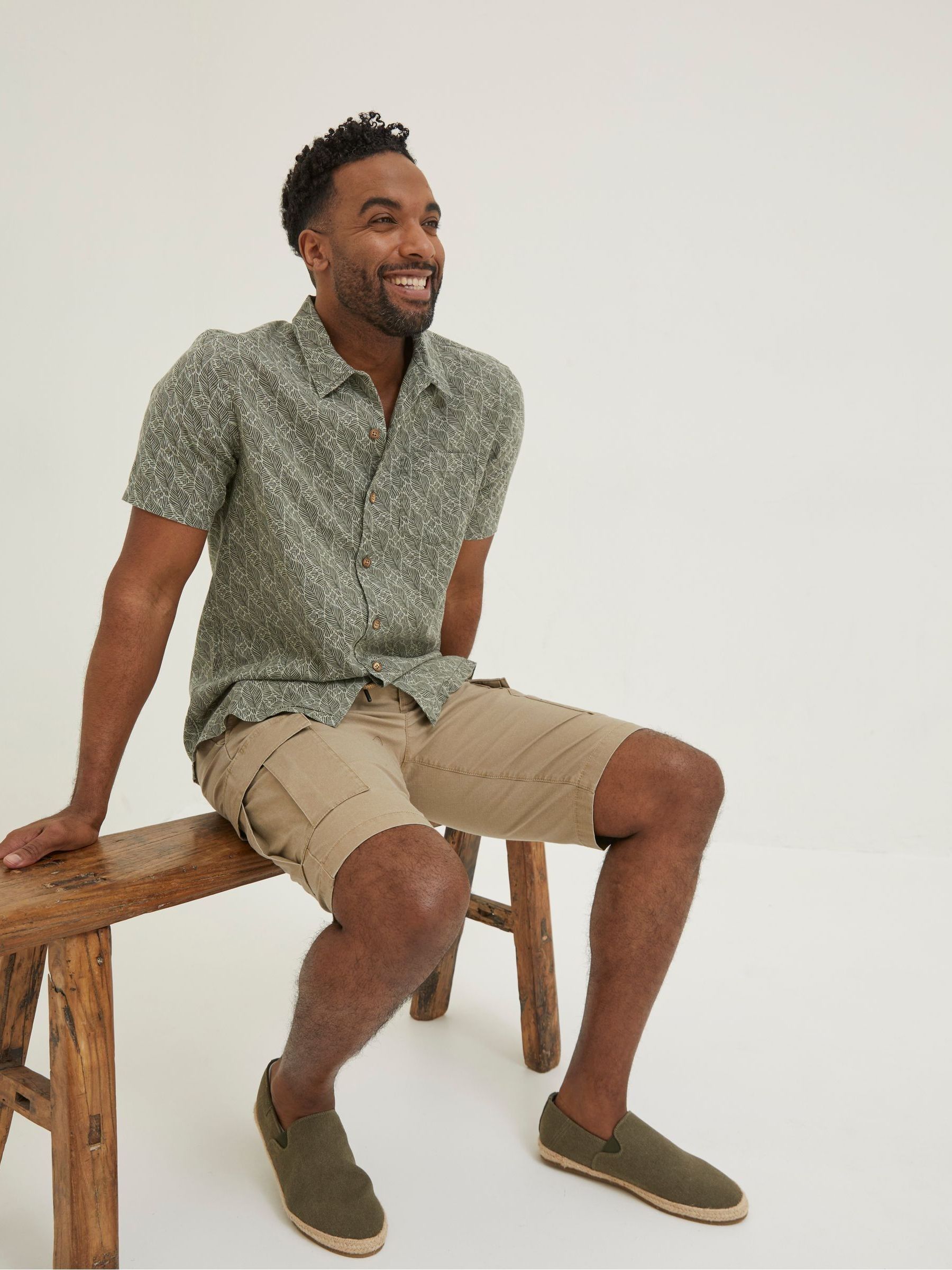Green Dempsey Leaf Print Shirt - Image 3 of 5