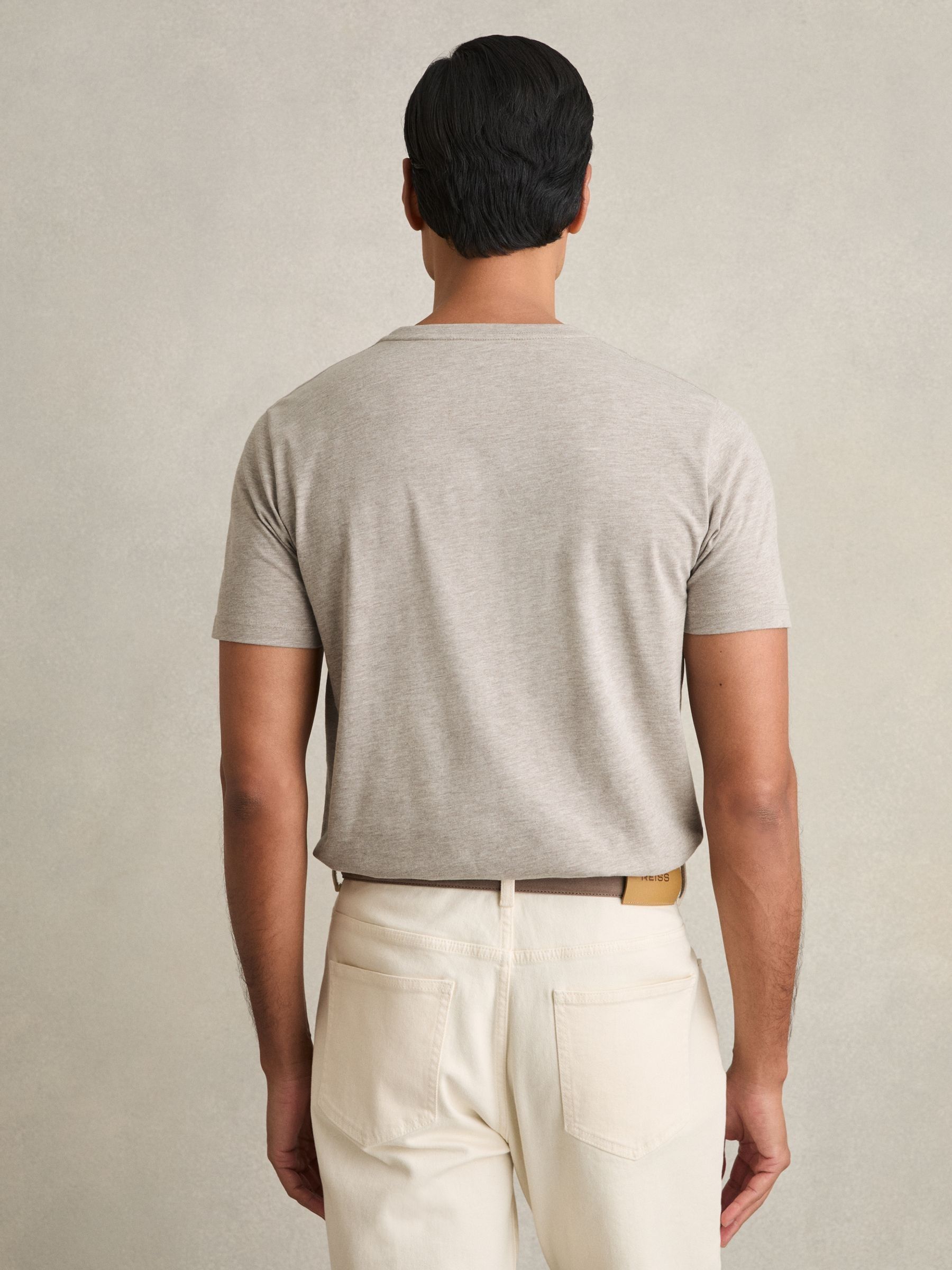 Cotton-Jersey Crew-Neck T-shirts 3 Pack in Multi Melange - Image 3 of 5