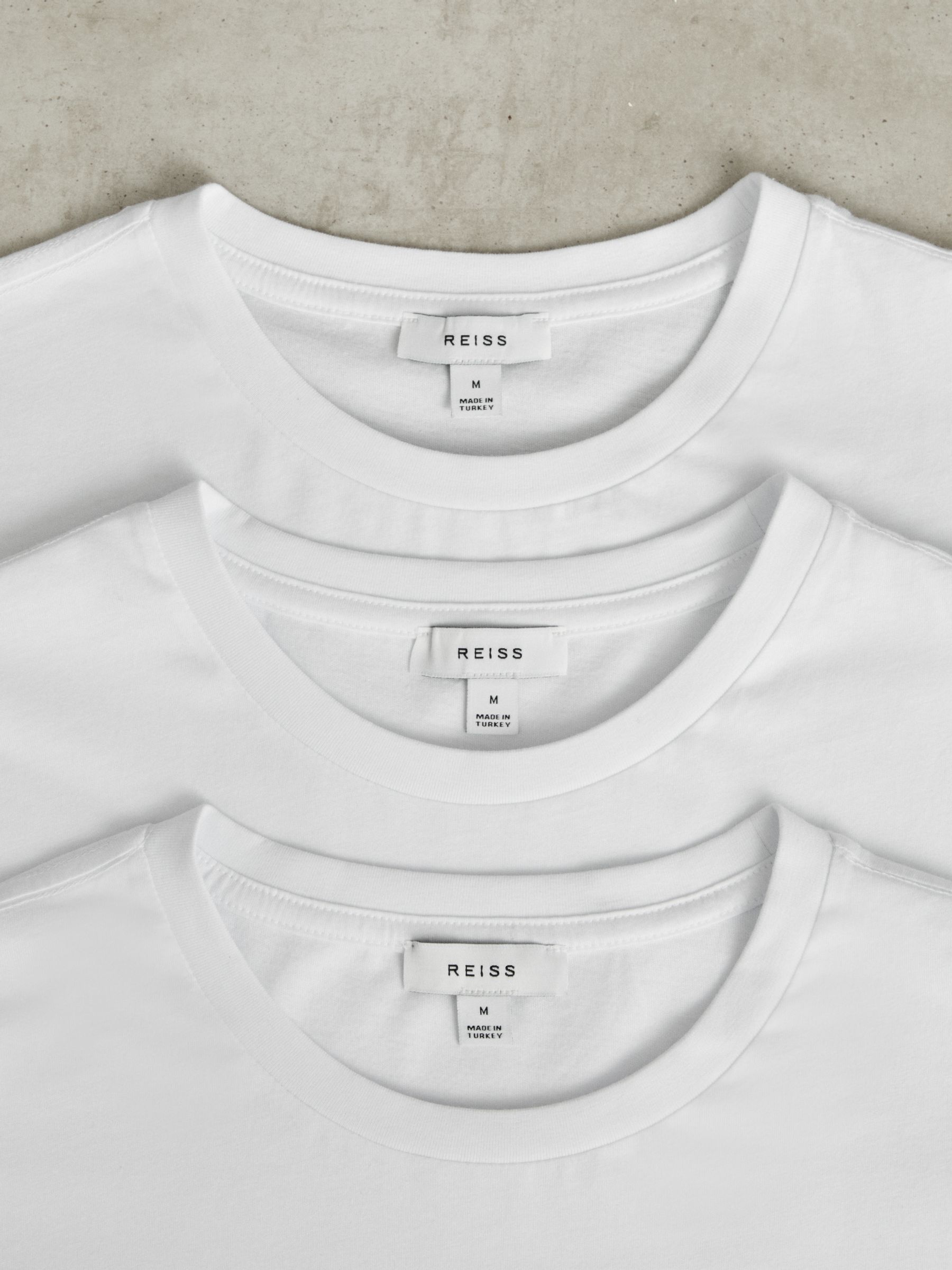 Cotton-Jersey Crew-Neck T-shirts 3 Pack in White - Image 5 of 5