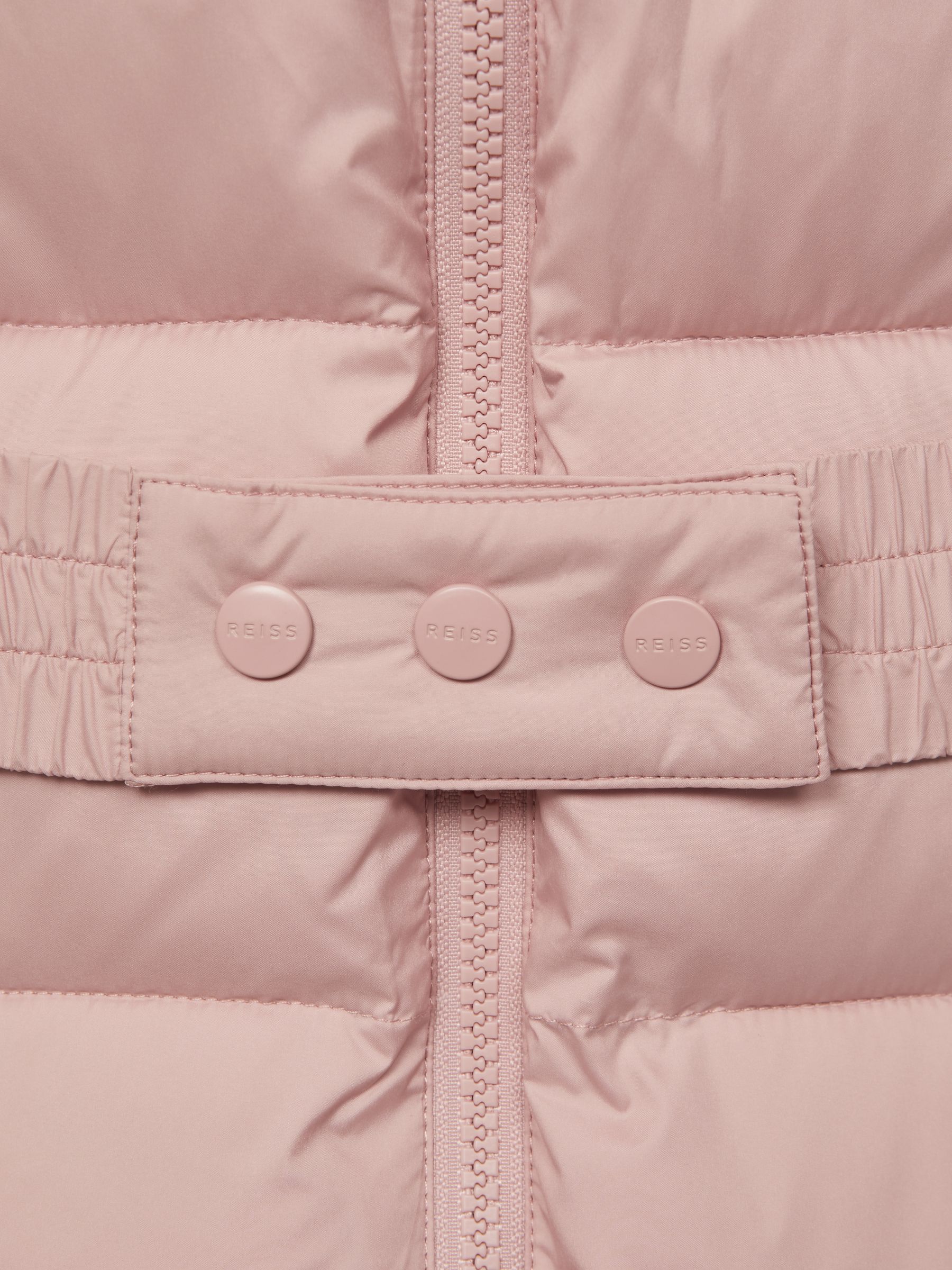 Senior Water Resistant Quilted Hooded Coat in Pink - Image 8 of 8